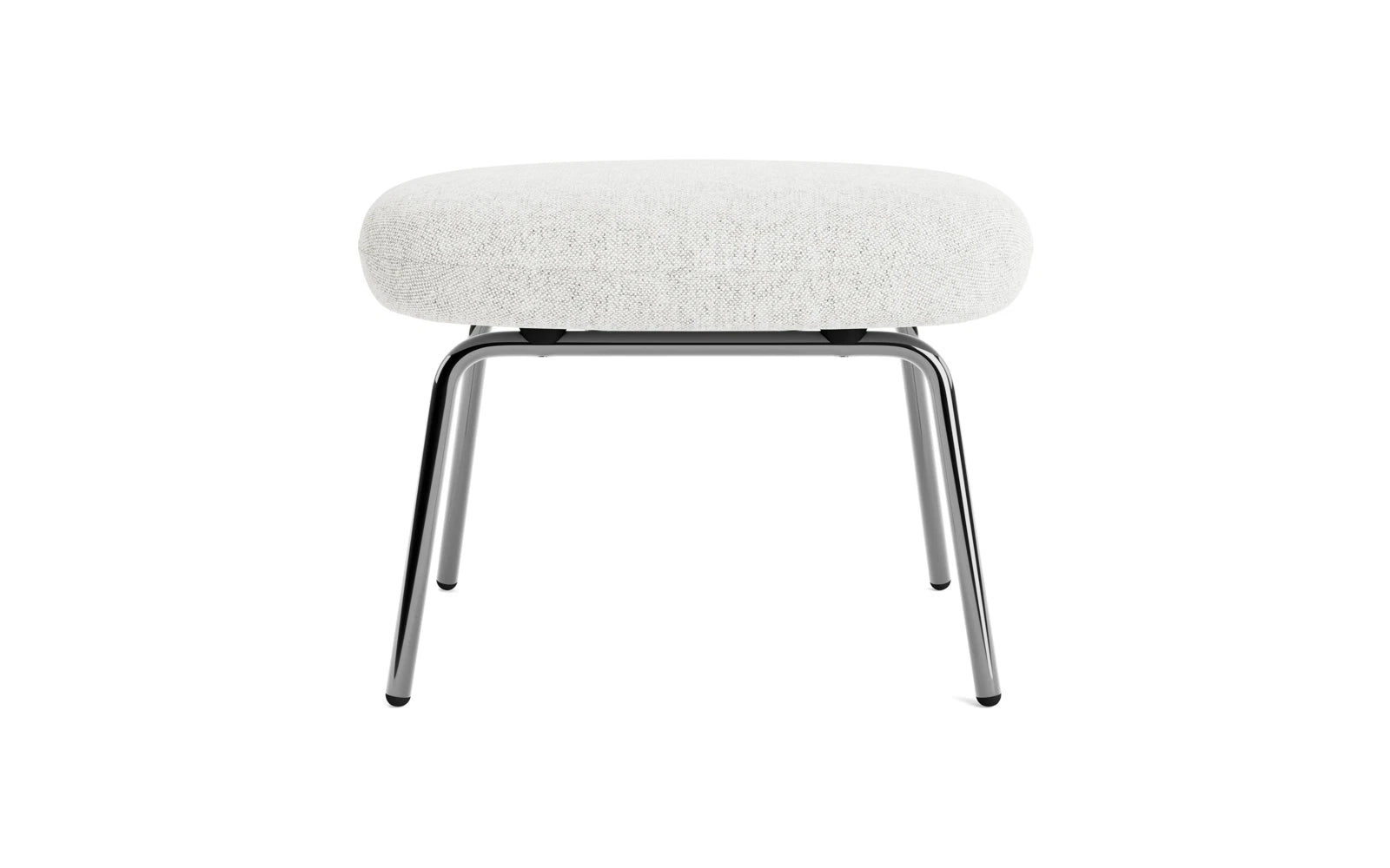 Eleganter Era Fusshocker in Chrom und Hallingdal, ideal für moderne Wohnräume und als stilvolles Sitzmöbel oder Fußablage.