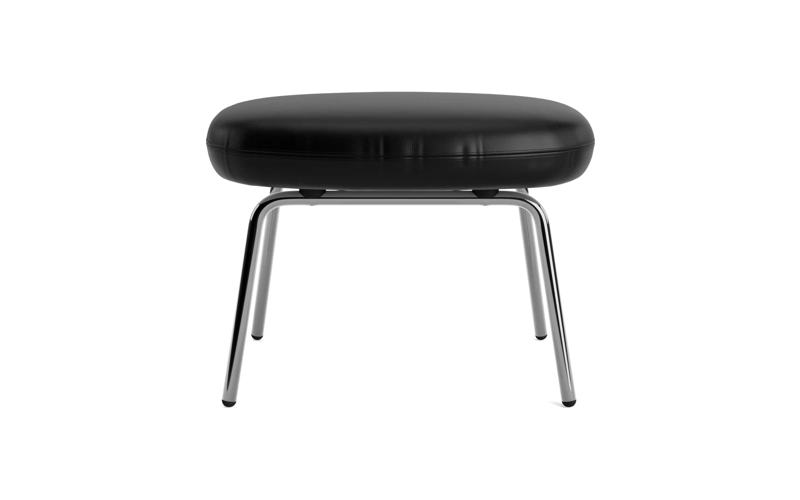 Eleganter Era Fusshocker aus Chrom von Normann Copenhagen, ideal für stilvolle Entspannung und moderne Wohnräume.