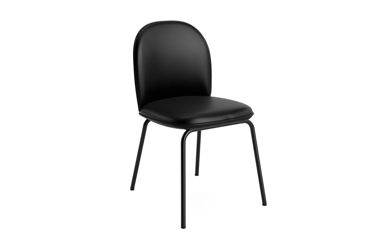 Eleganter gepolsterter Ace Stuhl in Schwarz von Normann Copenhagen, ausgestattet mit robusten Stahlbeinen für zeitgemäße Einrichtung.