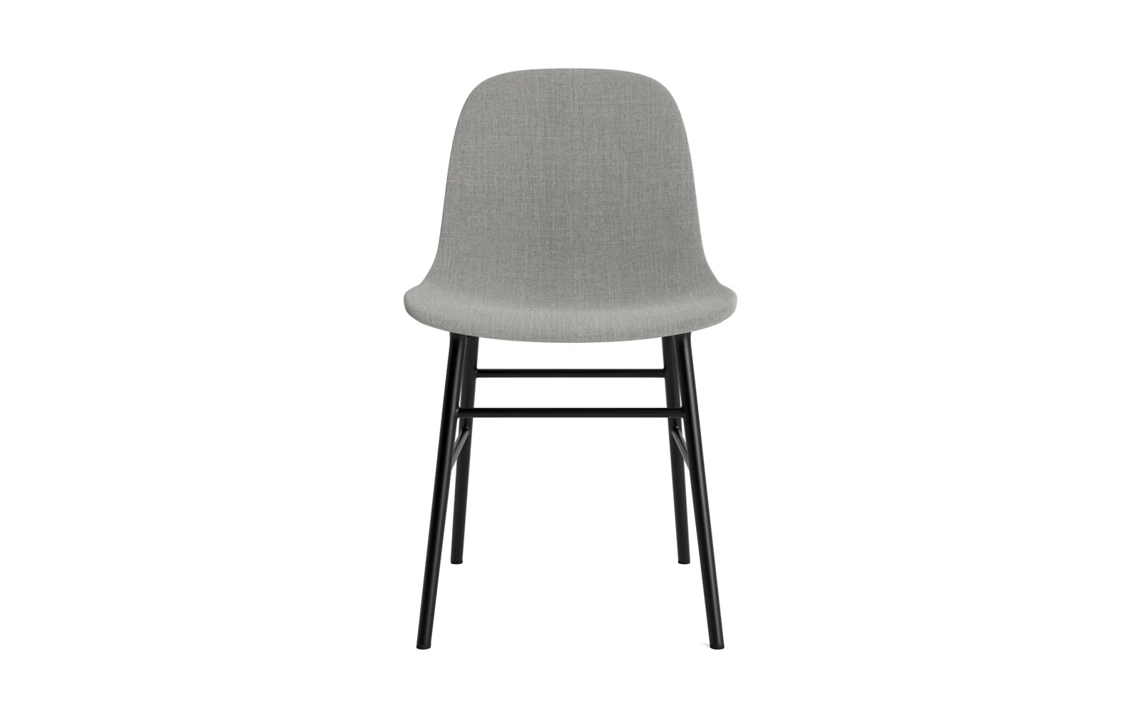 Moderner Schalenstuhl in Schwarz mit gepolsterter Sitzfläche, gefertigt aus langlebigem Stahl, perfekt für zeitgemäße Einrichtungskonzepte.