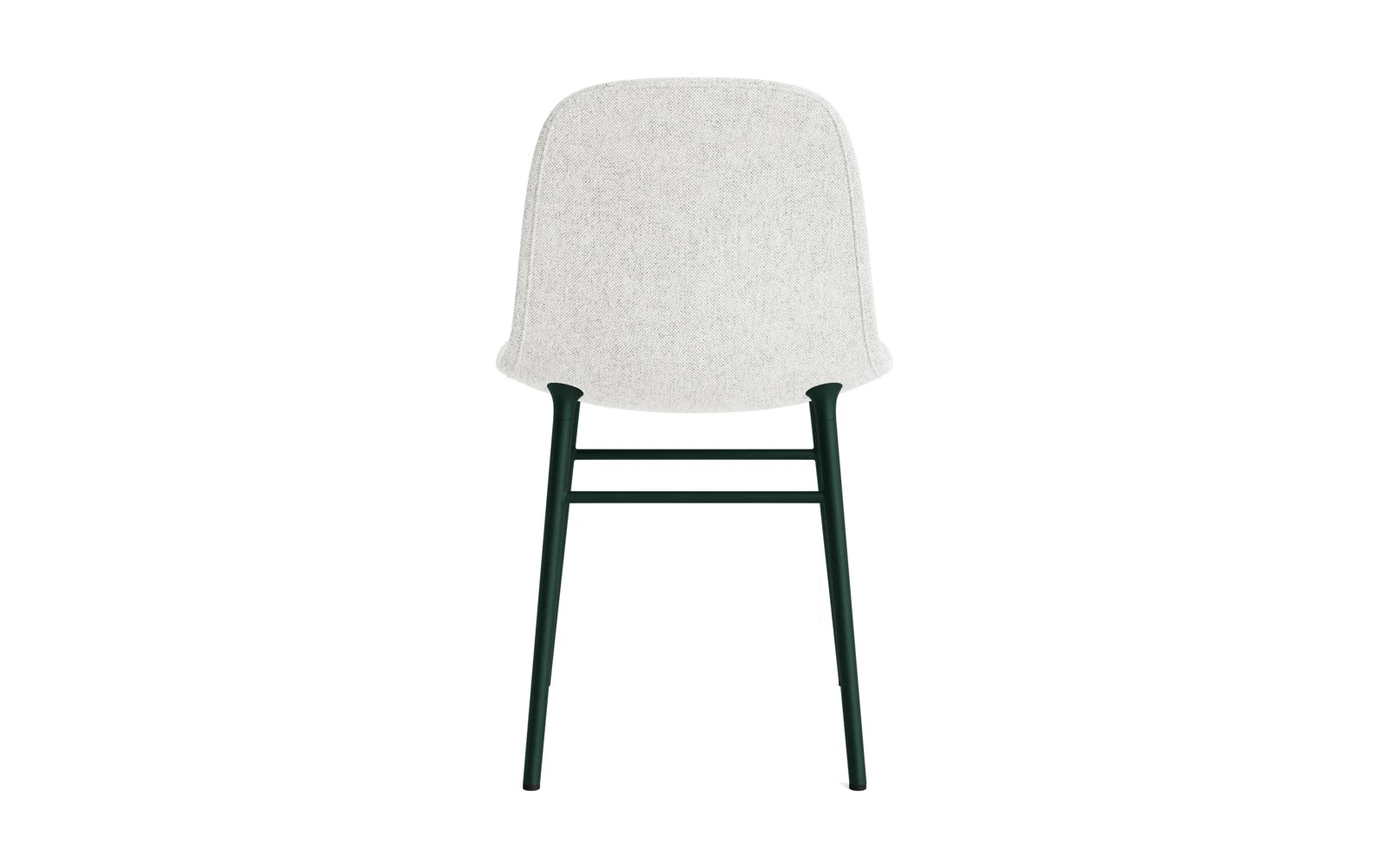 Entdecken Sie den stilvollen Form Stuhl in grünem Polsterbezug und robustem Stahlgestell von Normann Copenhagen – perfekt für modernes Wohnen.