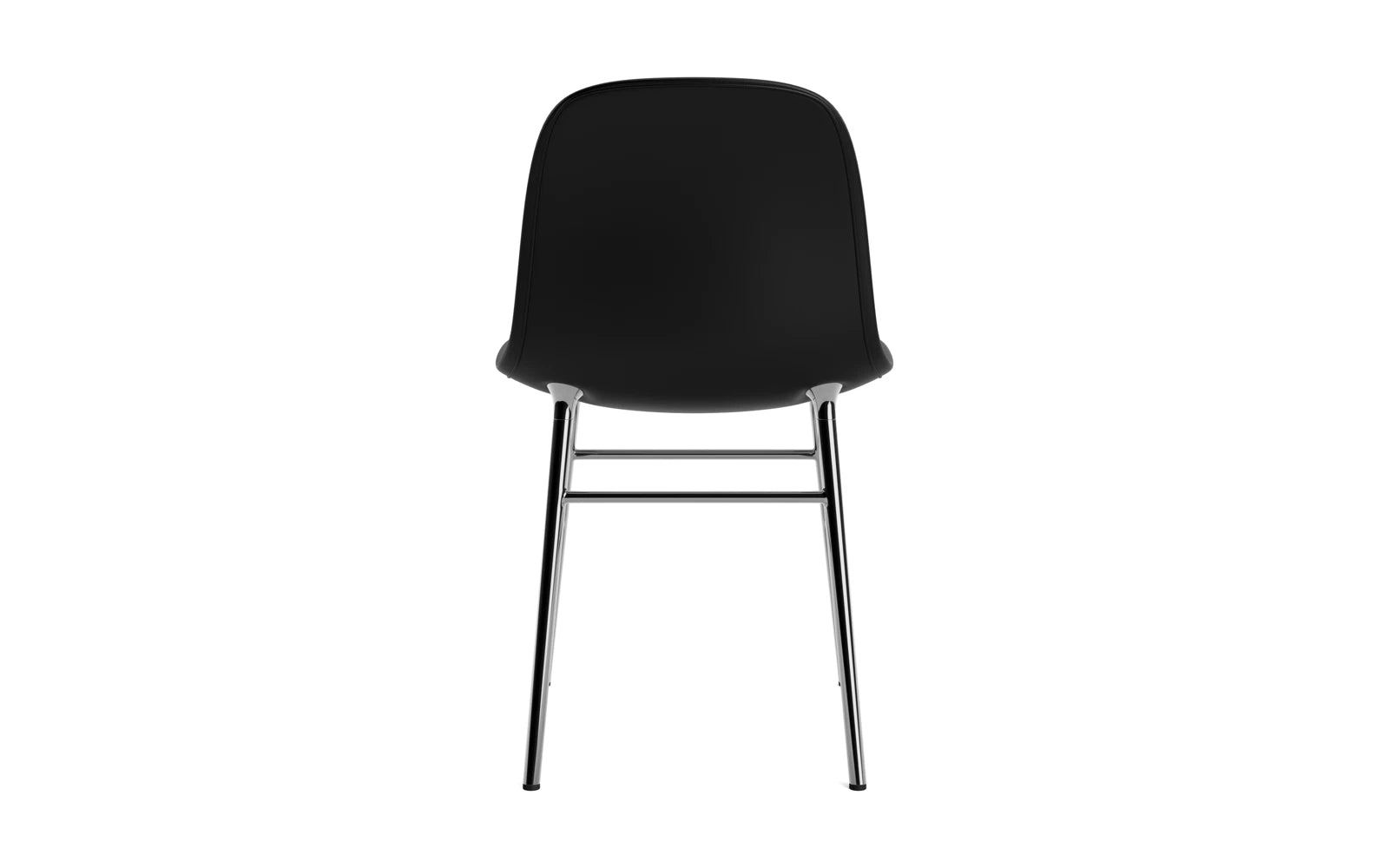 Eleganter gepolsterter Form Stuhl mit verchromtem Gestell von Normann Copenhagen, ideal für stilvolle Wohn- und Arbeitsräume.