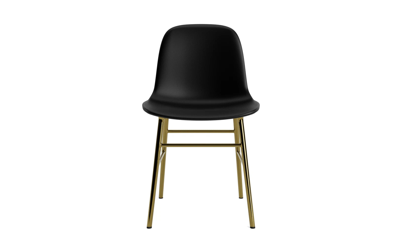Stilvoller gepolsterter Schalenstuhl in edlem Messing von Normann Copenhagen, der zeitgemäße Ästhetik und Bequemlichkeit vereint.