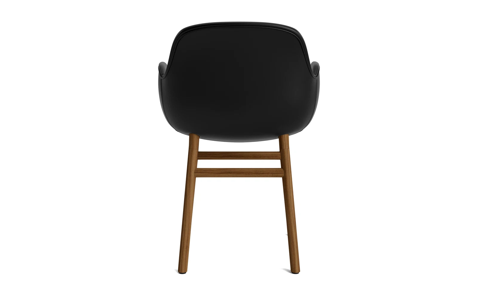 Eleganter Lehnstuhl mit Walnuss-Finish, gepolstert in hochwertigem Ultra Leder, ideal für komfortable Sitzgelegenheiten im modernen Zuhause.