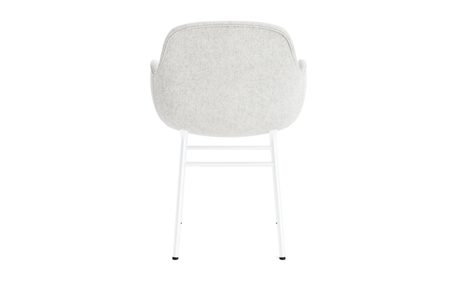 Moderner gepolsterter Lehnstuhl in Weiß von Normann Copenhagen, ausgestattet mit einem stabilen Stahlgestell – perfekt für stilvolle Interiors.