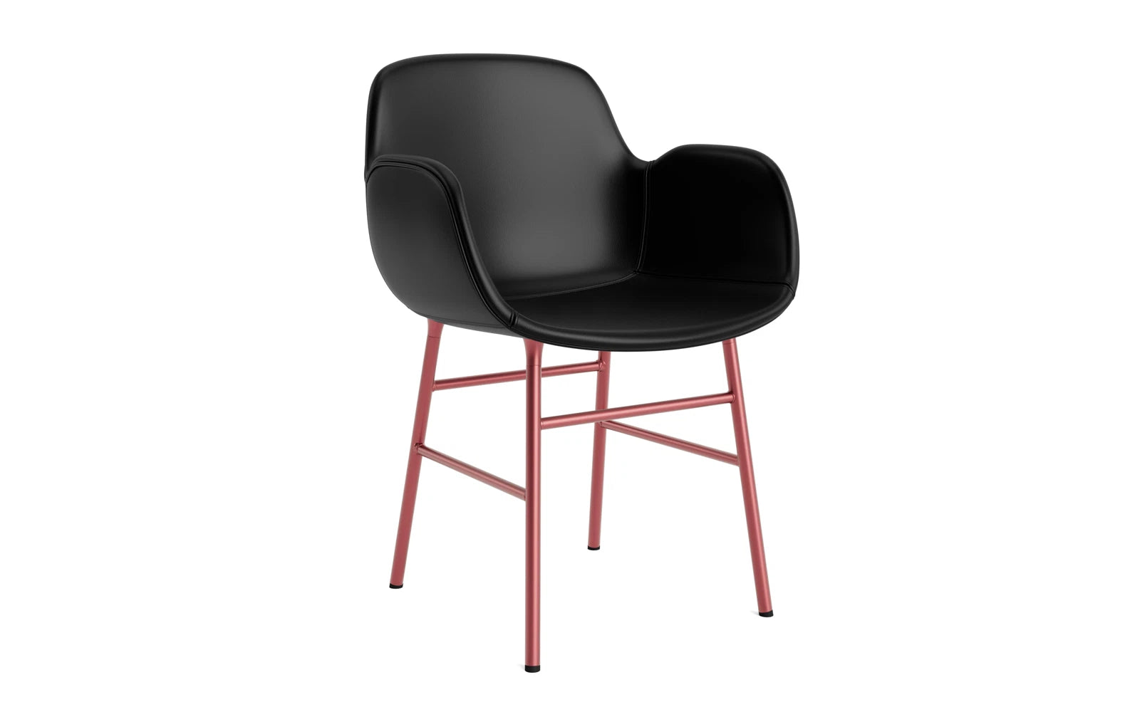 Form Lehnstuhl gepolstert Rot Stahl Ultra Leder in Ultra 41599 präsentiert im Onlineshop von KAQTU Design AG. Stuhl mit Armlehne ist von Normann Copenhagen