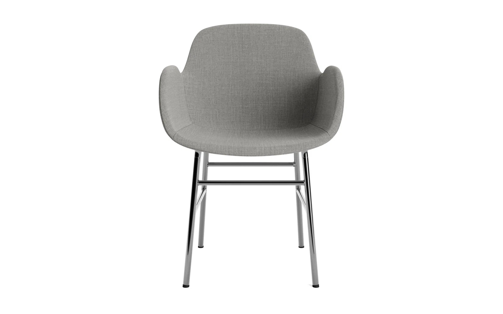 Eleganter Form Lehnstuhl mit gepolsterter Sitzfläche und Chromgestell, ideal für stilvolle Wohnräume und gemütliche Sitzgelegenheiten.