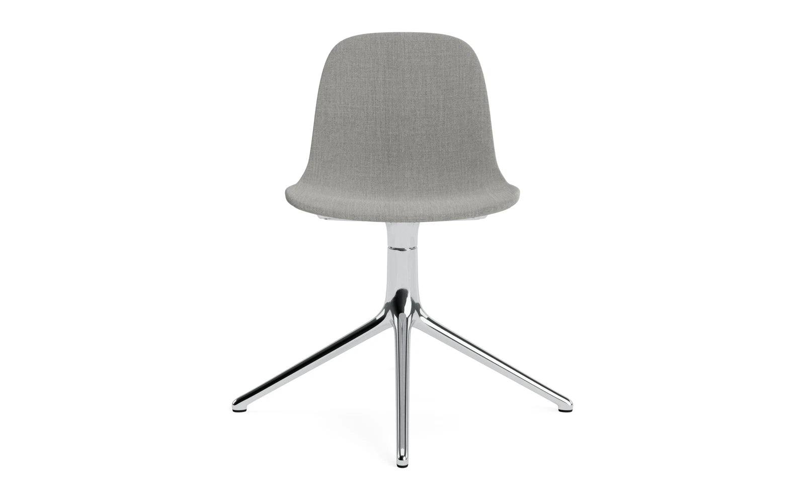 Moderner Form Drehstuhl 4L in schwarzem Aluminium, ausgestattet mit komfortablem Vollpolster, perfekt für stilvolle Büros und Wohnräume.