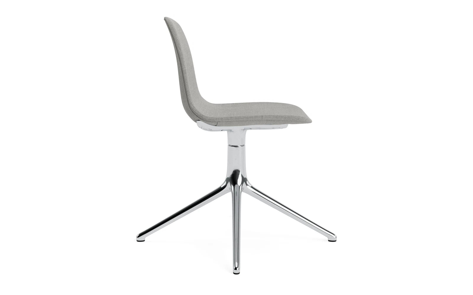 Eleganter Form Drehstuhl 4L aus schwarzem Aluminium mit weichem Vollpolster, ideal für moderne Arbeitsumgebungen und stilvolle Wohnräume.