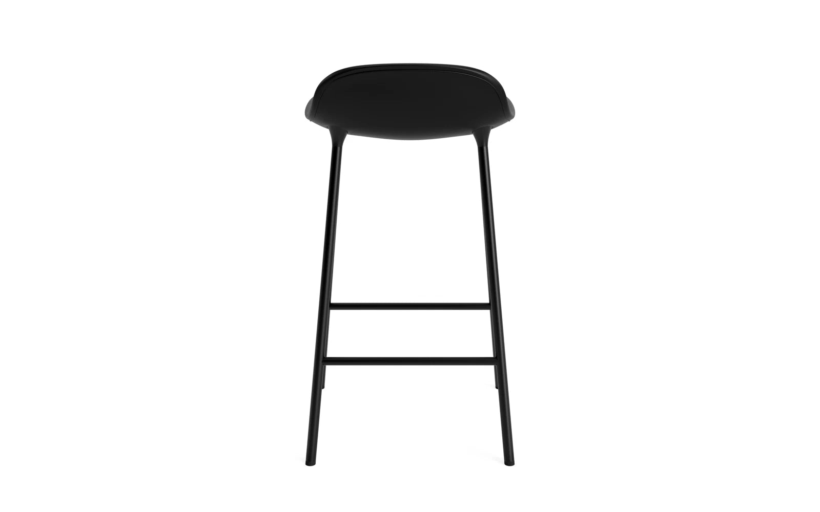 Eleganter Barstuhl mit 65 cm Sitzhöhe, gepolstert in Schwarz und aus langlebigem Stahl, perfekt für stilvolle Bars und moderne Wohnräume.