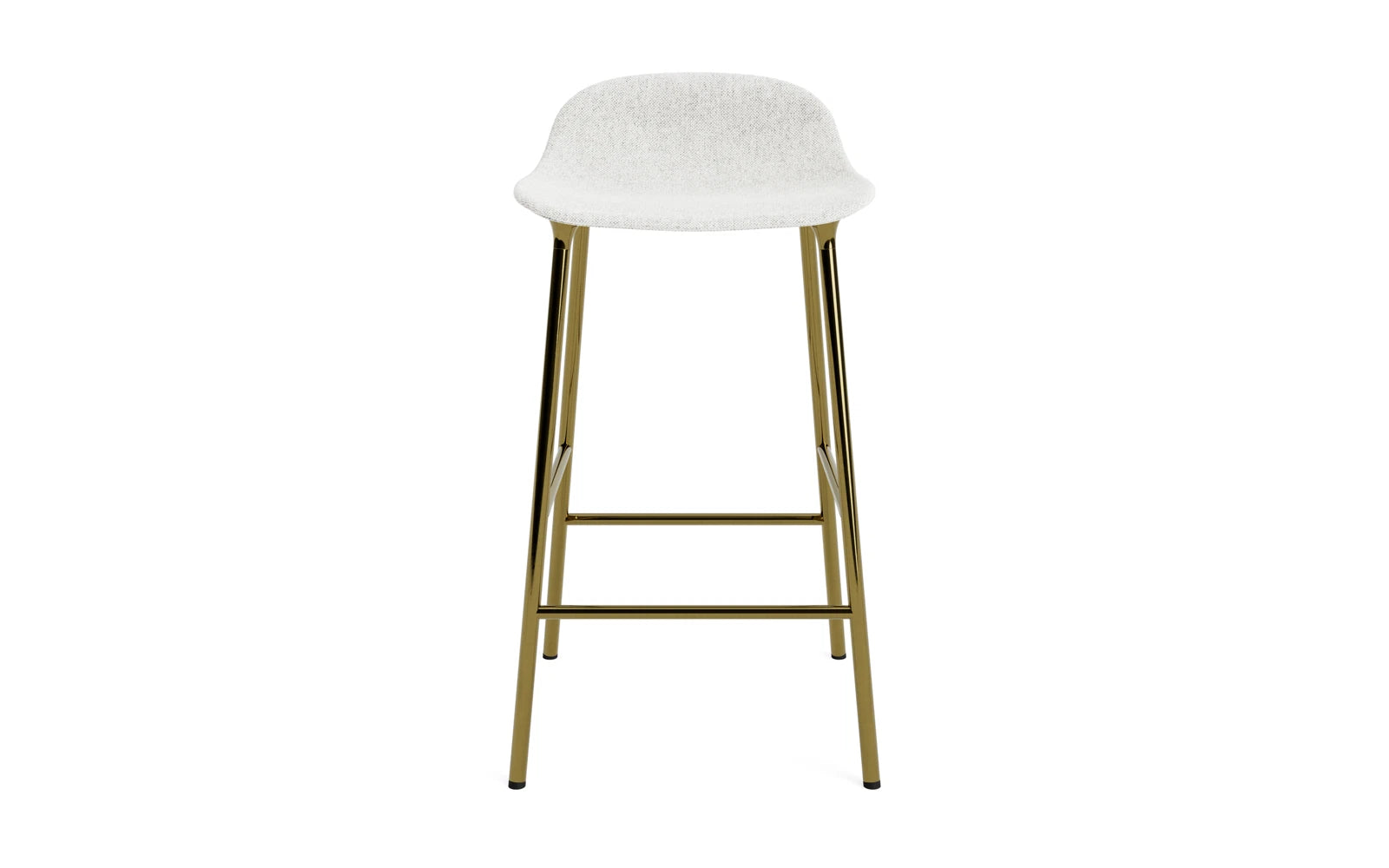 Eleganter Form Barstuhl mit 65 cm Sitzhöhe, gepolstert in hochwertigem Messing Hallingdal – ideal für moderne Barbereiche.
