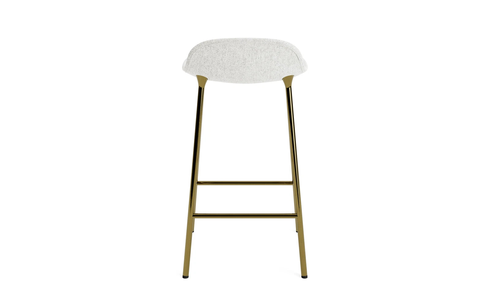 Stilvoller gepolsterter Barstuhl mit 65 cm Sitzhöhe aus edlem Messing Hallingdal, perfekt für zeitgemäße Einrichtungskonzepte.