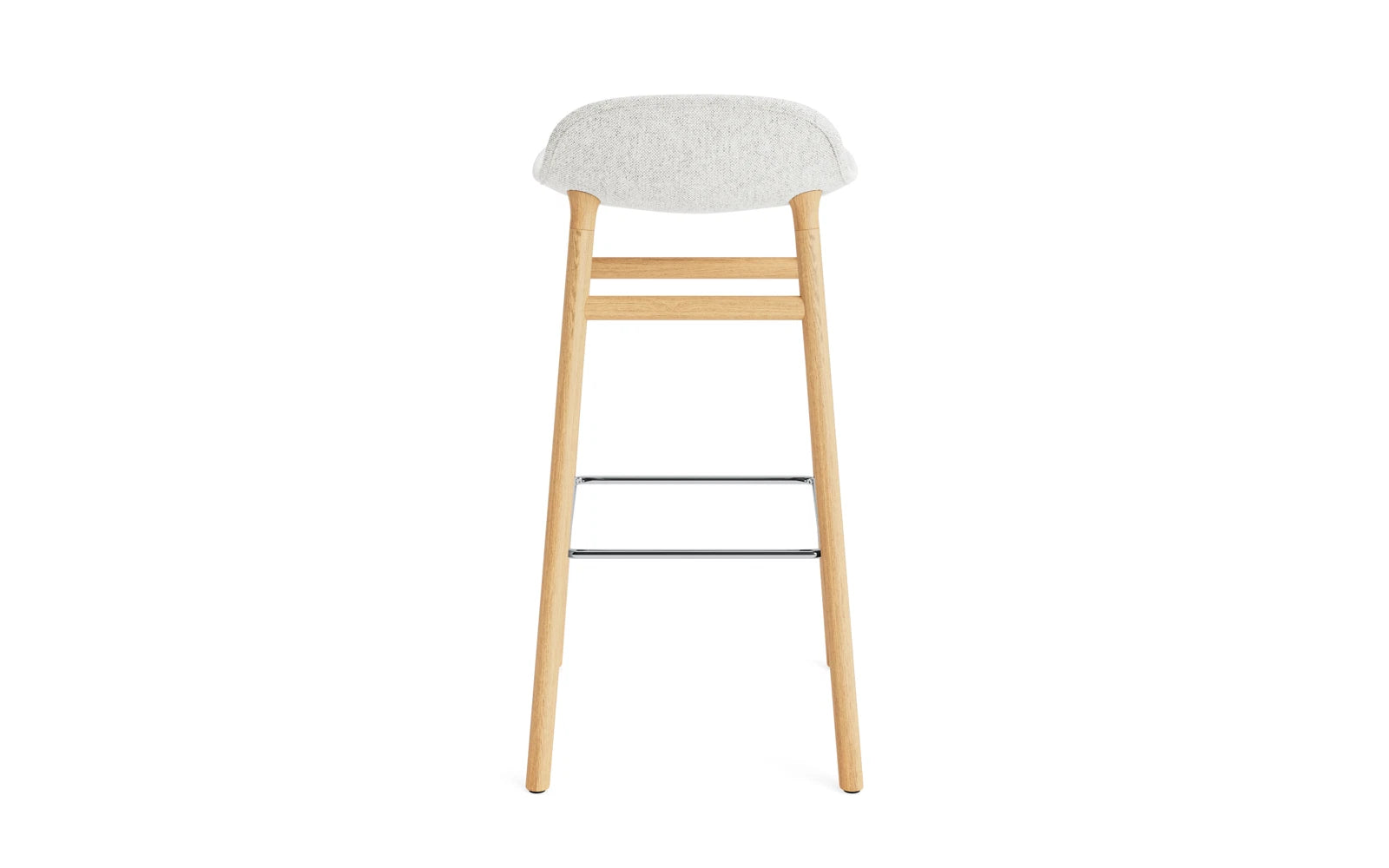Eleganter gepolsterter Barstuhl aus Eiche mit 75 cm Höhe, bezogen mit feinem Hallingdal-Stoff. Ideal für moderne Innenräume.