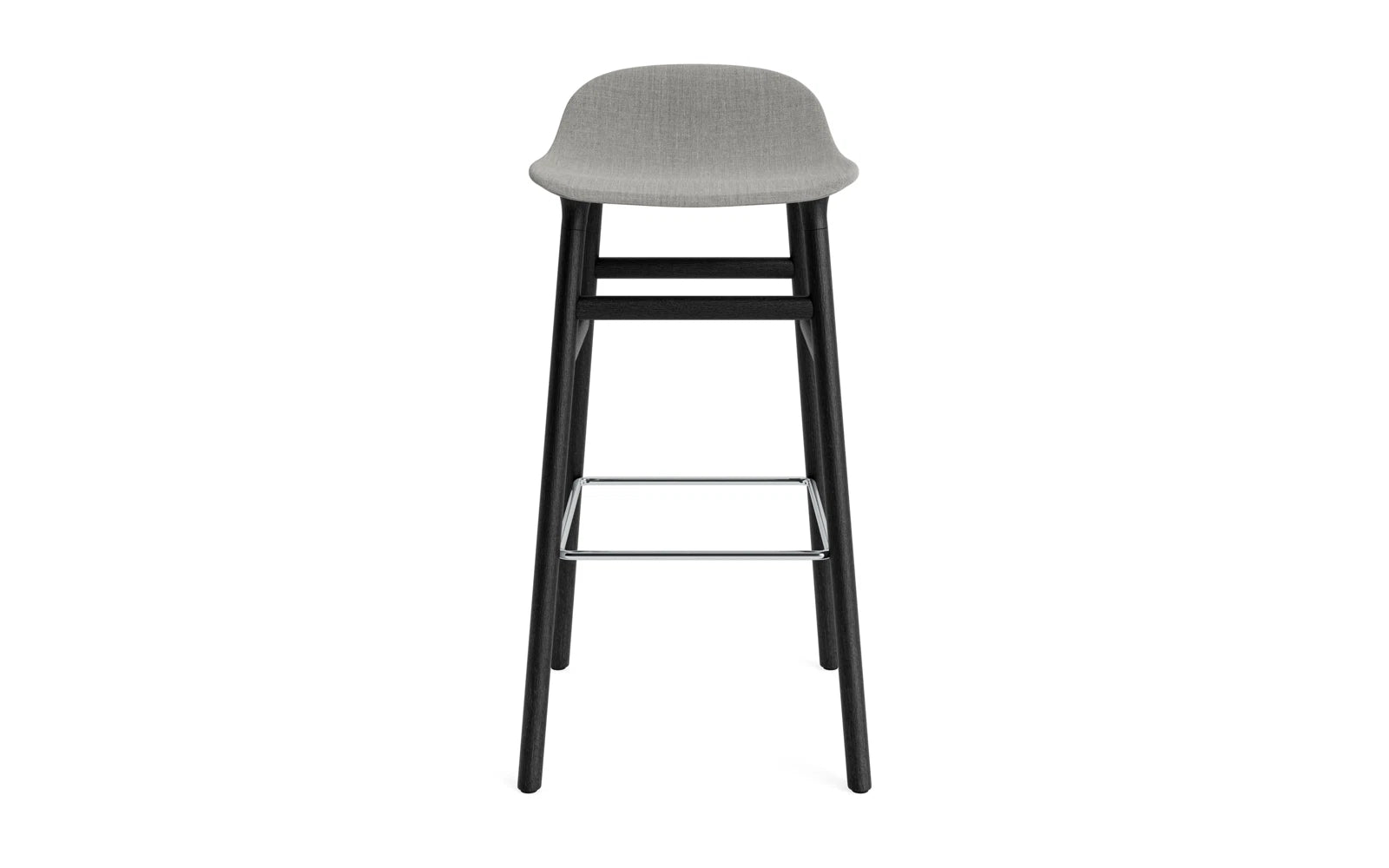 Eleganter gepolsterter Barstuhl aus schwarzem Eichenholz, 75 cm hoch, perfekt für moderne Bars und stilvolle Esszimmer.