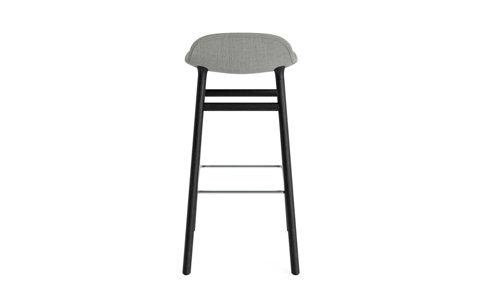 Eleganter gepolsterter Barstuhl aus schwarzem Eichenholz, 75 cm hoch, perfekt für trendige Bars und stilvolle Wohnräume.