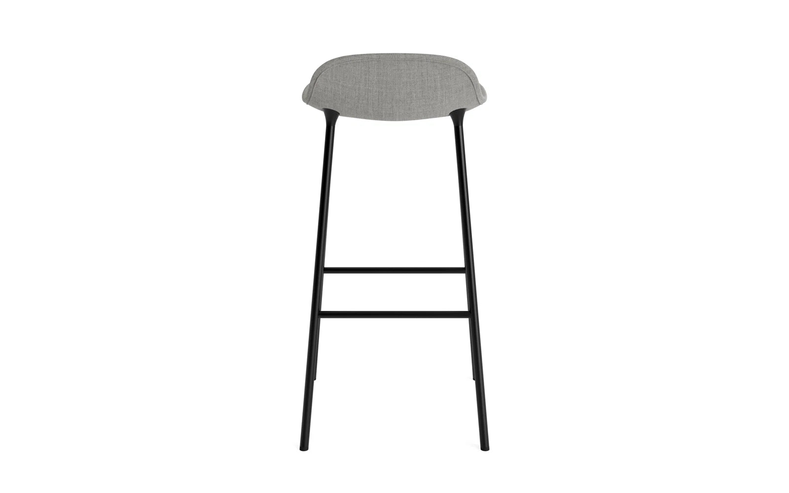 Eleganter gepolsterter Barstuhl von Normann Copenhagen, 75 cm hoch, mit schwarzem Stahlgestell und modernem Remix-Stoff für stilvolle Akzente.