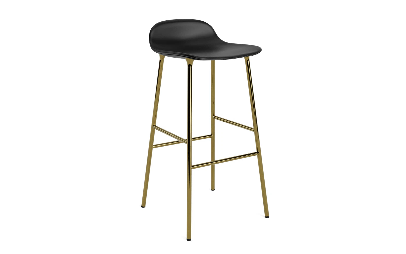 Eleganter gepolsterter Barstuhl in Messingoptik von Normann Copenhagen, ideal für stilvolle Wohnräume und Bars.