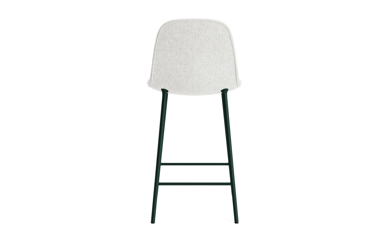 Eleganter Barstuhl in 65 cm Höhe, gepolstert mit grünem Hallingdal-Stoff und robuster Stahlbasis – ideal für stilvolle Wohnräume.