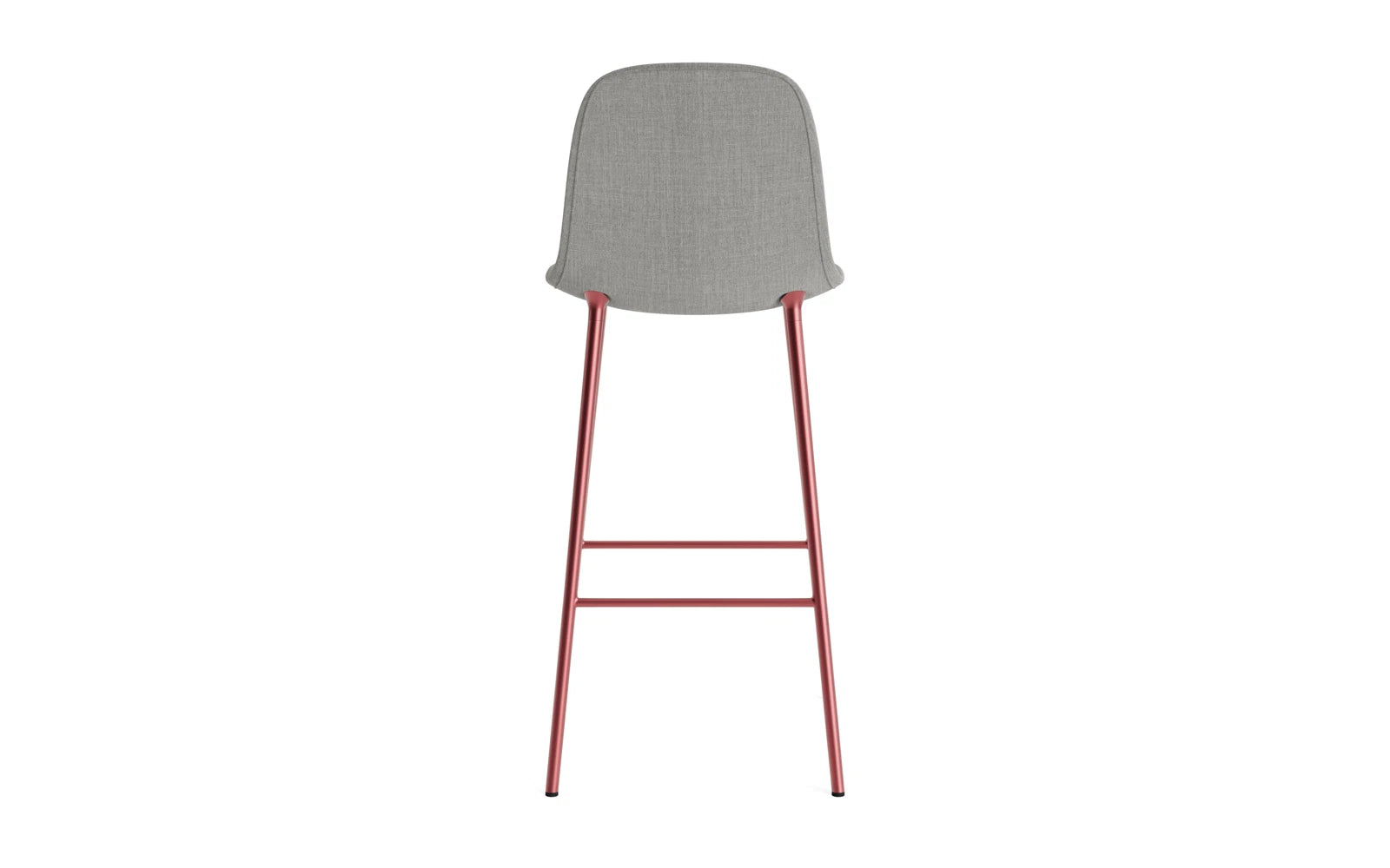 Eleganter Barstuhl in leuchtendem Rot, 75 cm hoch, gepolstert und aus robustem Stahl. Perfekt für moderne Bars und stilvolle Wohnräume.