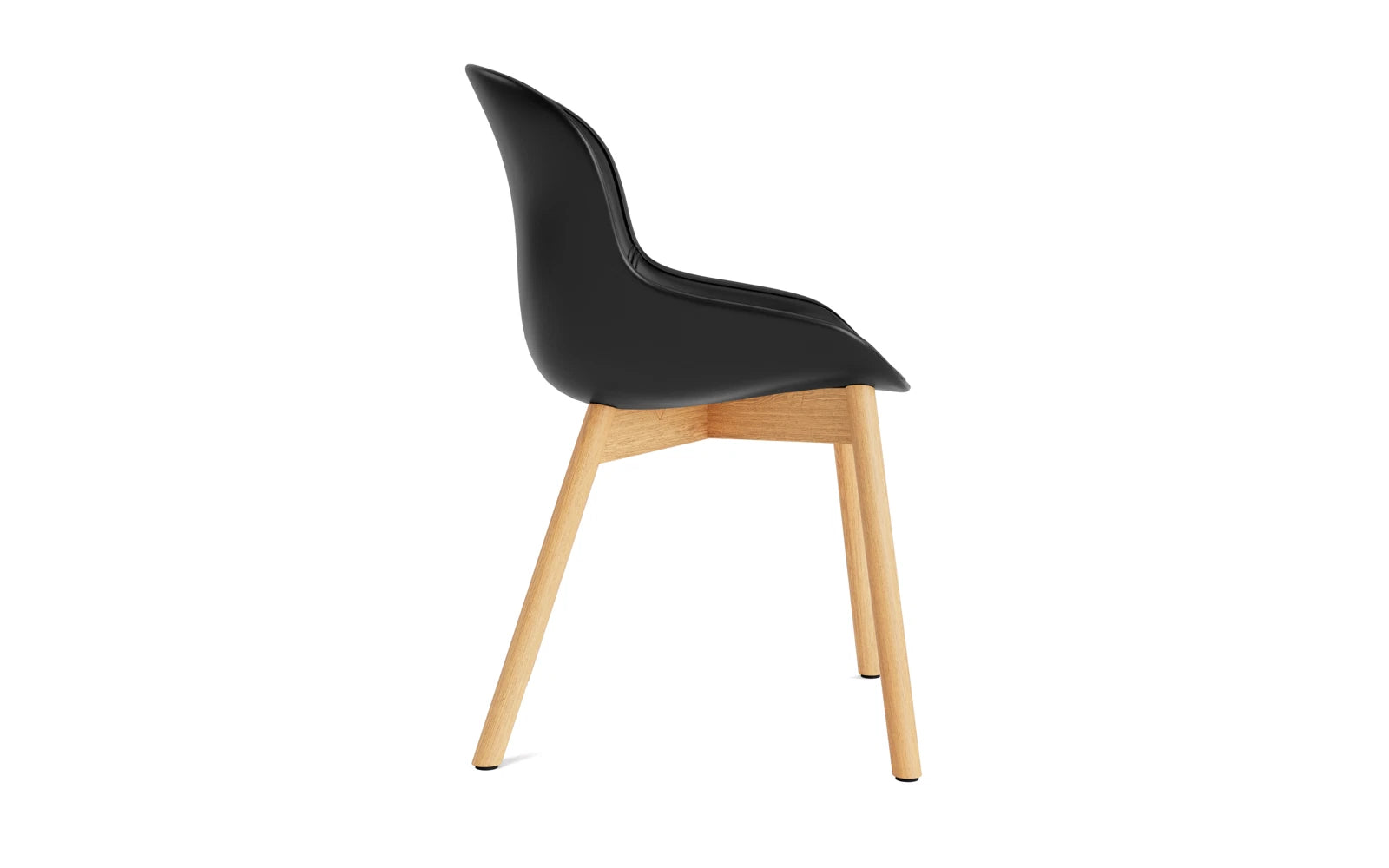 Eleganter Hyg Stuhl von Normann Copenhagen in Eiche Schwarz/Ultra, ideal für stilvolle Wohnräume und komfortables Sitzen.