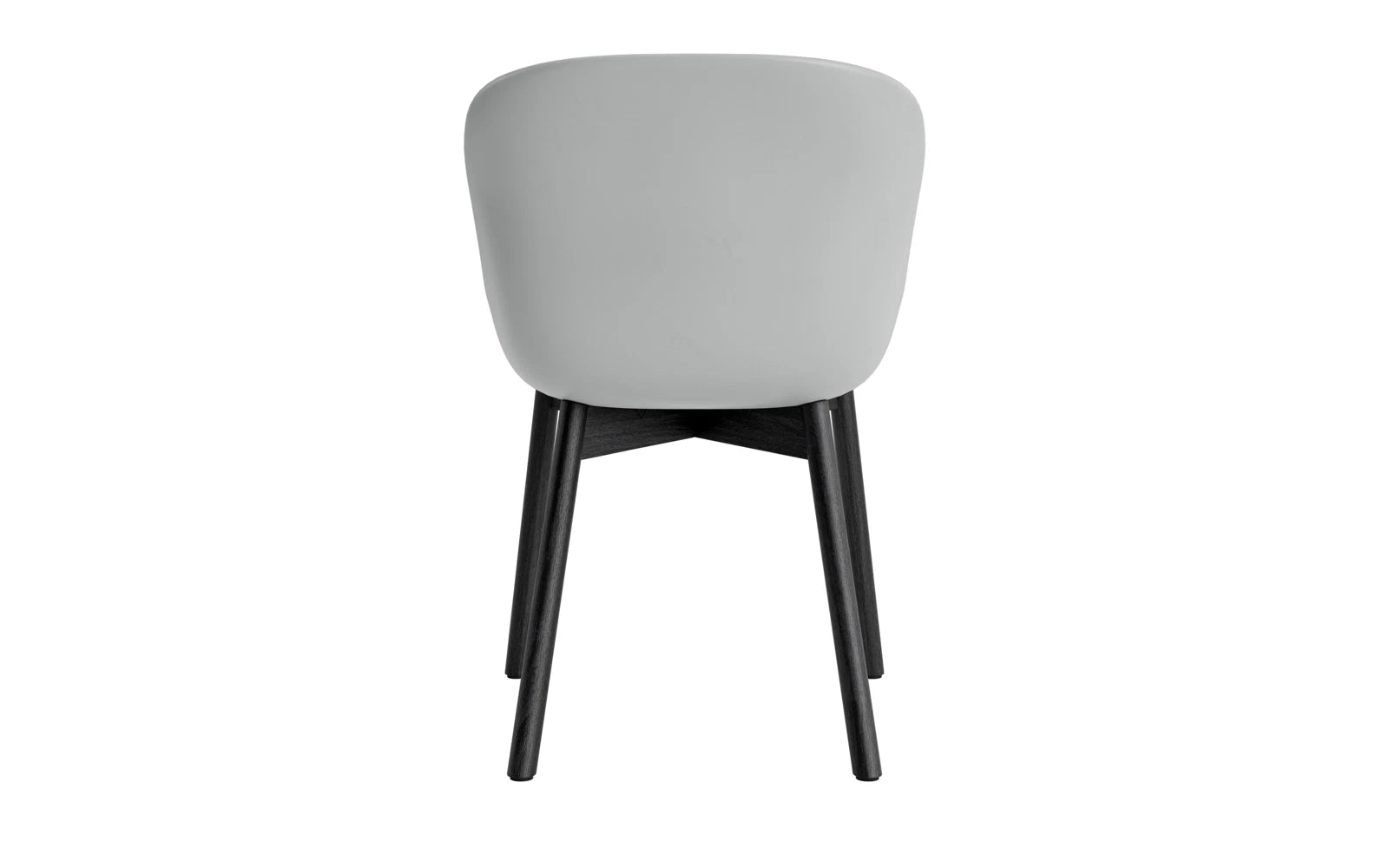 Eleganter Hyg Stuhl von Normann Copenhagen, aus schwarzer Eiche mit hochwertigem grauen Hallingdal-Polster für zeitgemäßes Wohndesign.