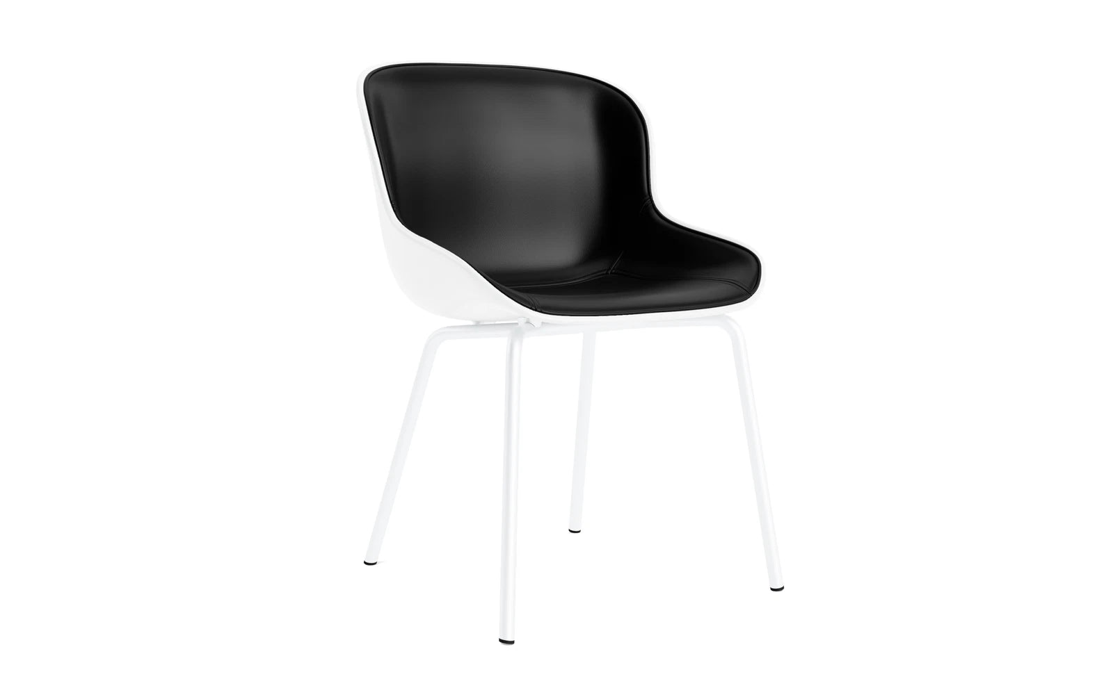Der Hyg Stuhl in Weiss von Normann Copenhagen vereint Hygge-Gemütlichkeit mit sanften Linien und vielseitigen Polsteroptionen.