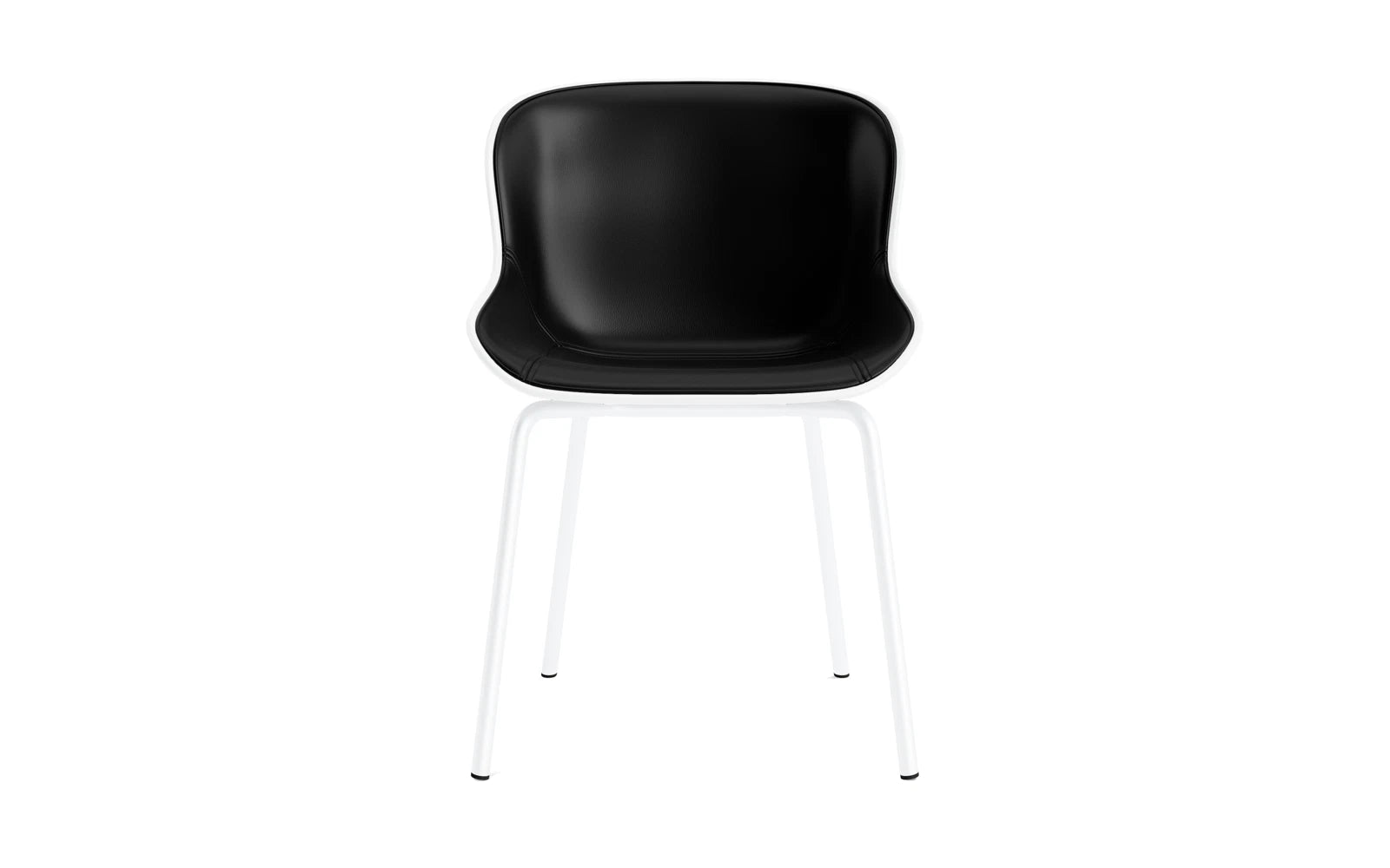 Eleganter Hyg Stuhl mit weißem Frontpolster aus Ultra Leder, ideal für moderne Innenräume und stilvolle Akzente.