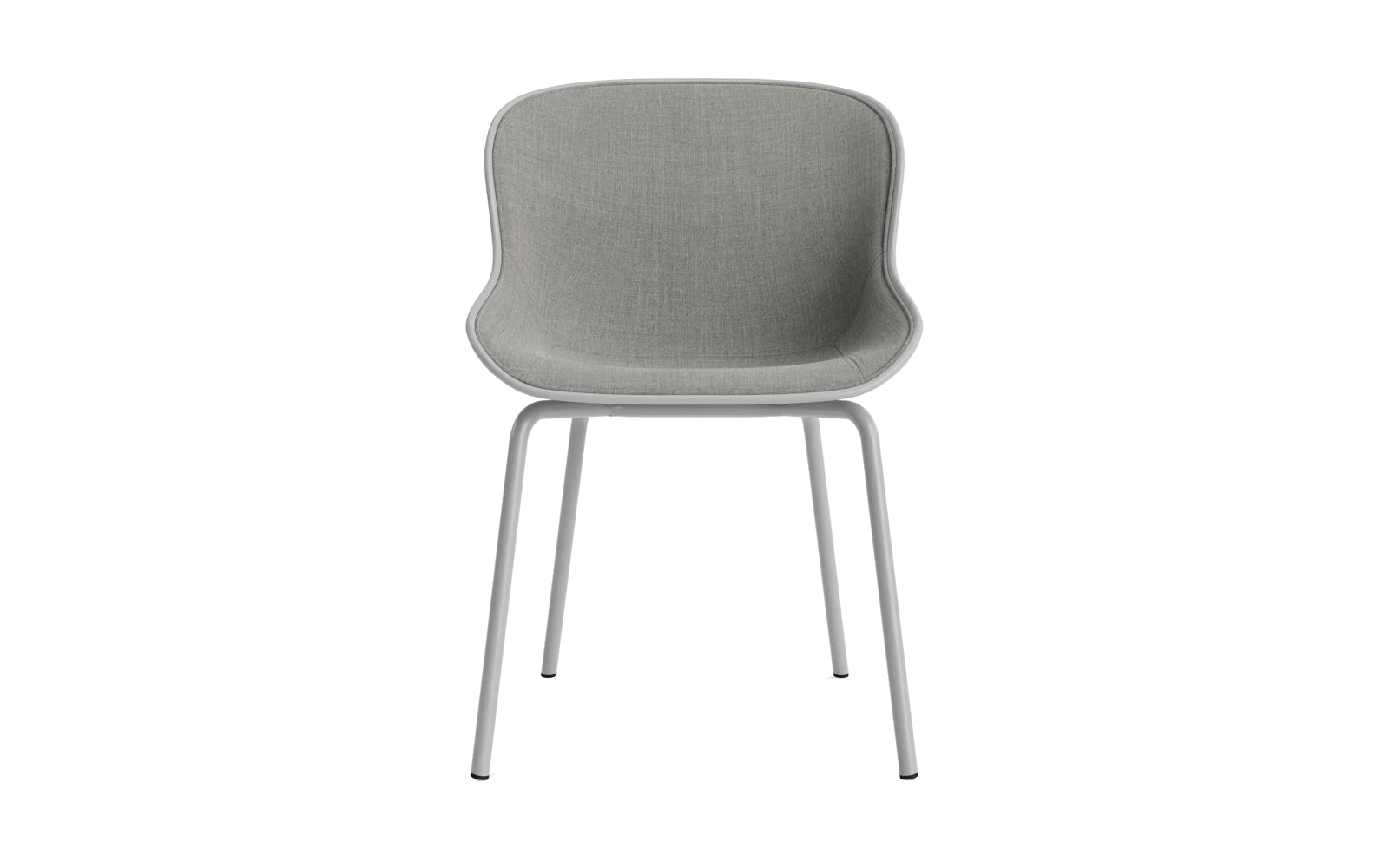Moderner Schalenstuhl Hyg mit grauem Frontpolster von Normann Copenhagen, perfekt für zeitgemäße Einrichtung und Komfort.