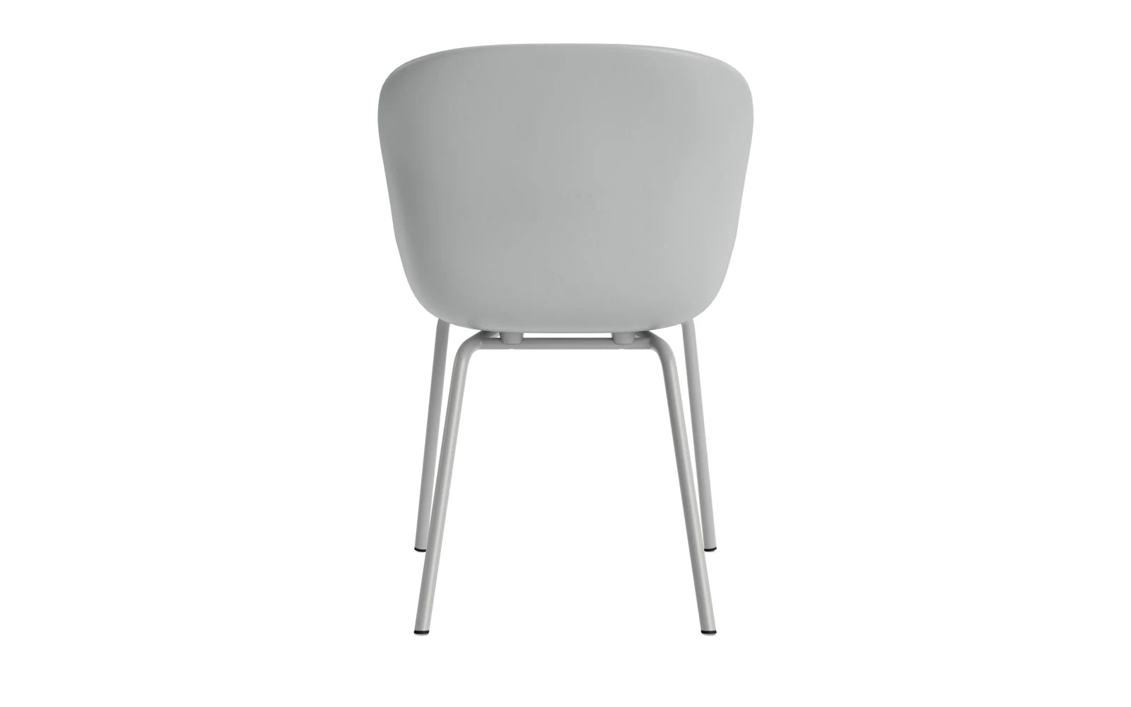 Moderner Schalenstuhl Hyg mit grauem Frontpolster von Normann Copenhagen, perfekt für zeitgemäße Einrichtung und komfortables Sitzen.