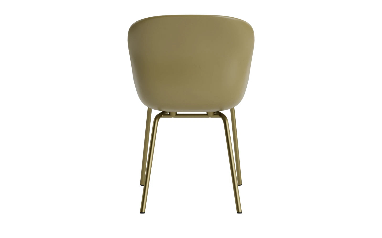 Eleganter Hyg Stuhl von Normann Copenhagen in stilvollem Olivengrün, ausgestattet mit einem bequemen Frontpolster für höchsten Sitzkomfort.