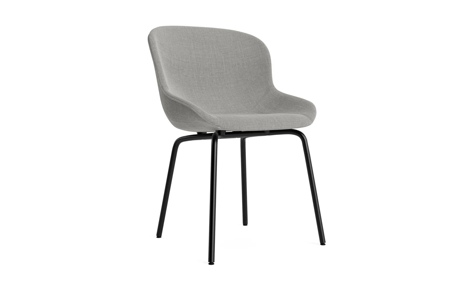 Eleganter Hyg Stuhl in Schwarz mit gepolsterter Sitzfläche und robustem Stahlgestell, ideal für modernes Wohndesign.