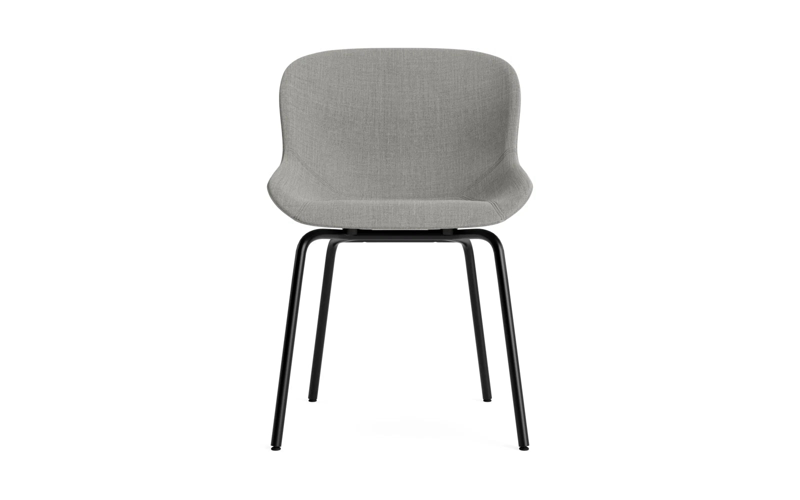 Eleganter Hyg Stuhl in Schwarz mit komfortabler Polsterung und robuster Stahlbasis, ideal für moderne Wohn- und Arbeitsräume.