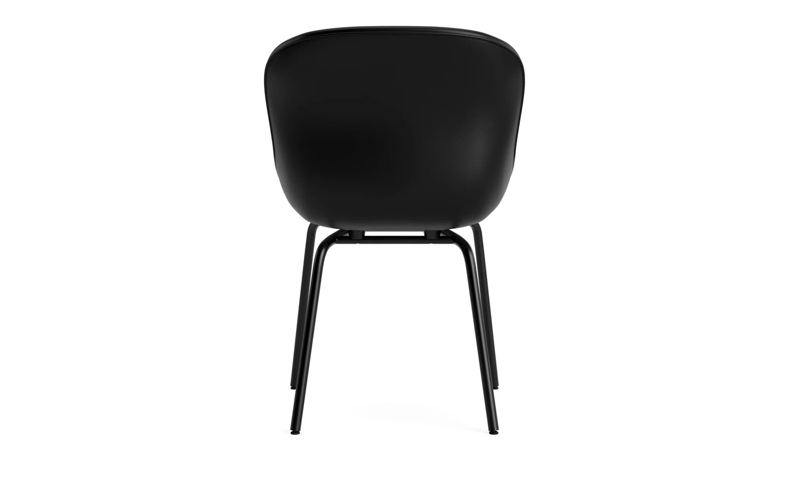 Moderner Schalenstuhl Hyg von Normann Copenhagen, gepolstert in edlem Schwarz, bietet eine harmonische Kombination aus Funktionalität und ästhetischem Design.