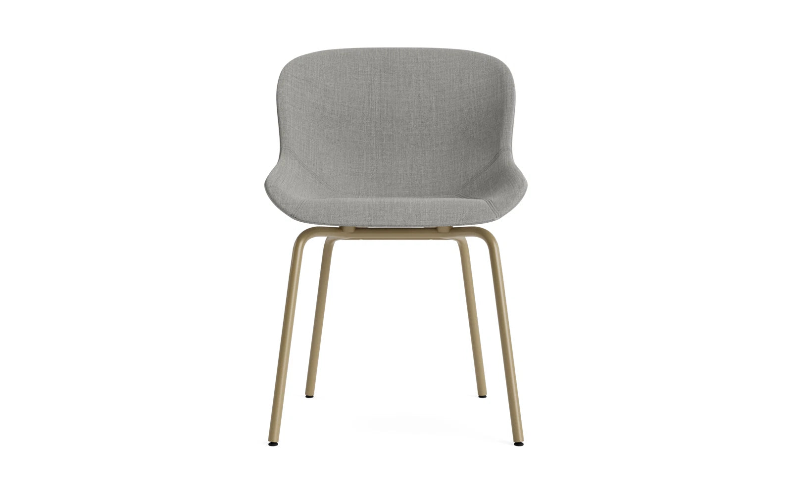 Moderner Hyg Stuhl von Normann Copenhagen, komplett gepolstert in sanften Sandtönen, ideal für stilvolle Wohn- und Essbereiche.