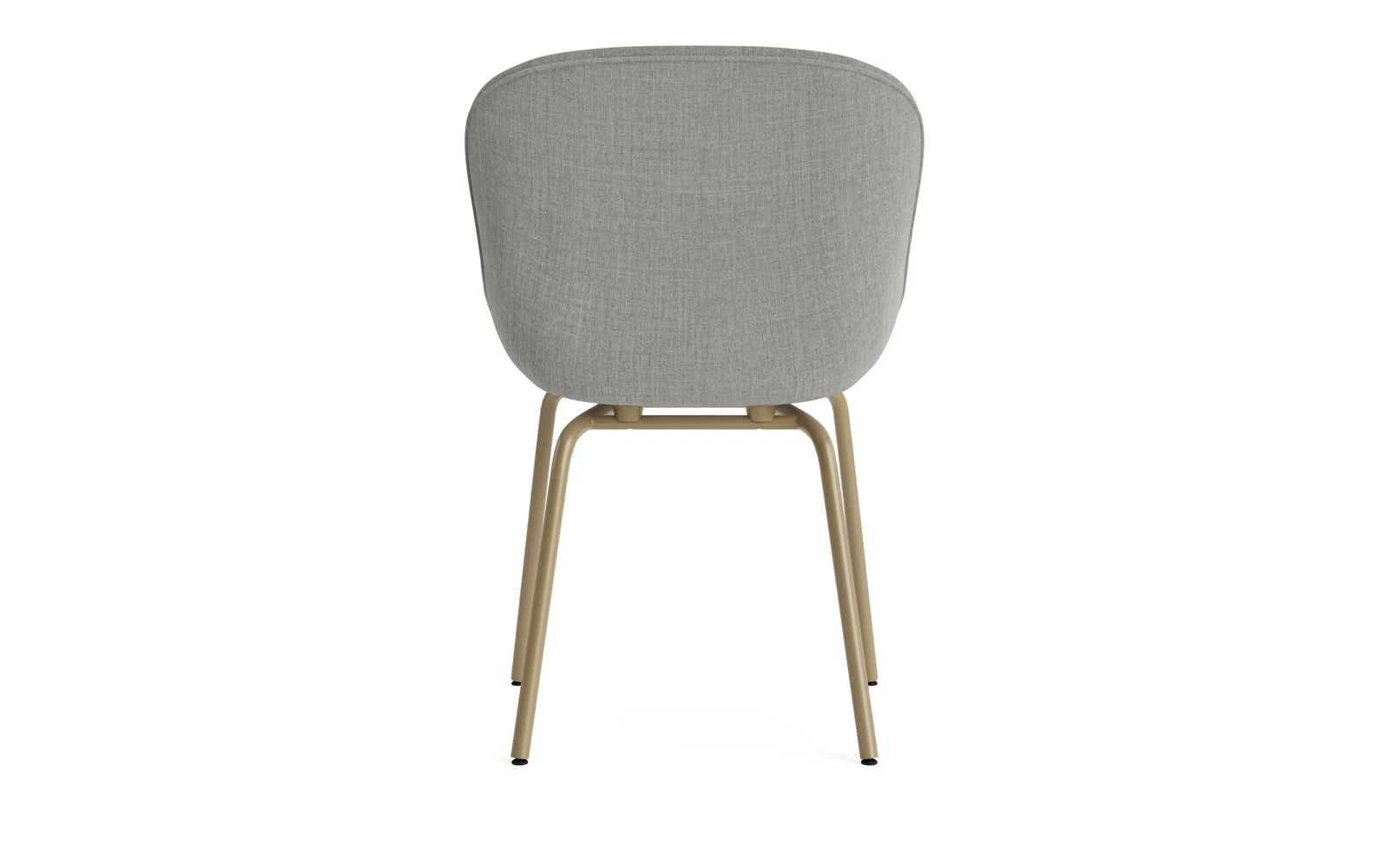 Moderner Schalenstuhl Hyg von Normann Copenhagen, vollpolstert in sanften Sandtönen, ideal für stilvolle Innenräume und entspannte Atmosphäre.