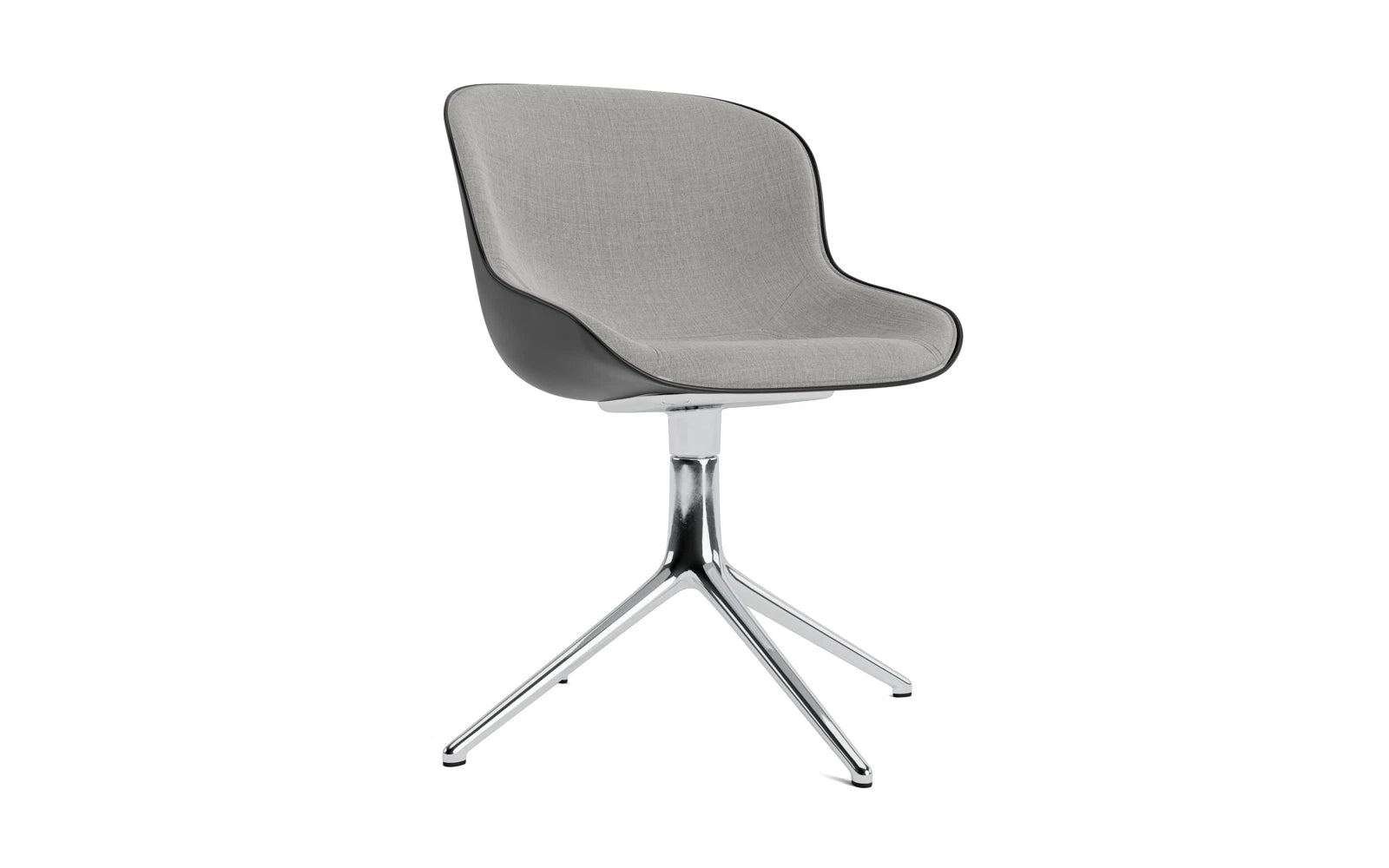 Eleganter Hyg Drehstuhl von Normann Copenhagen in Schwarz/Remix, gepolstert für höchsten Sitzkomfort – perfekt für moderne Arbeitsumgebungen.