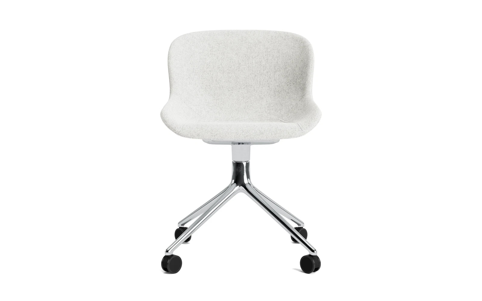 Eleganter Hyg Drehstuhl mit Rollen von Normann Copenhagen, vollgepolstert in Hallingdal, ideal für modernes Wohnen und Büro.