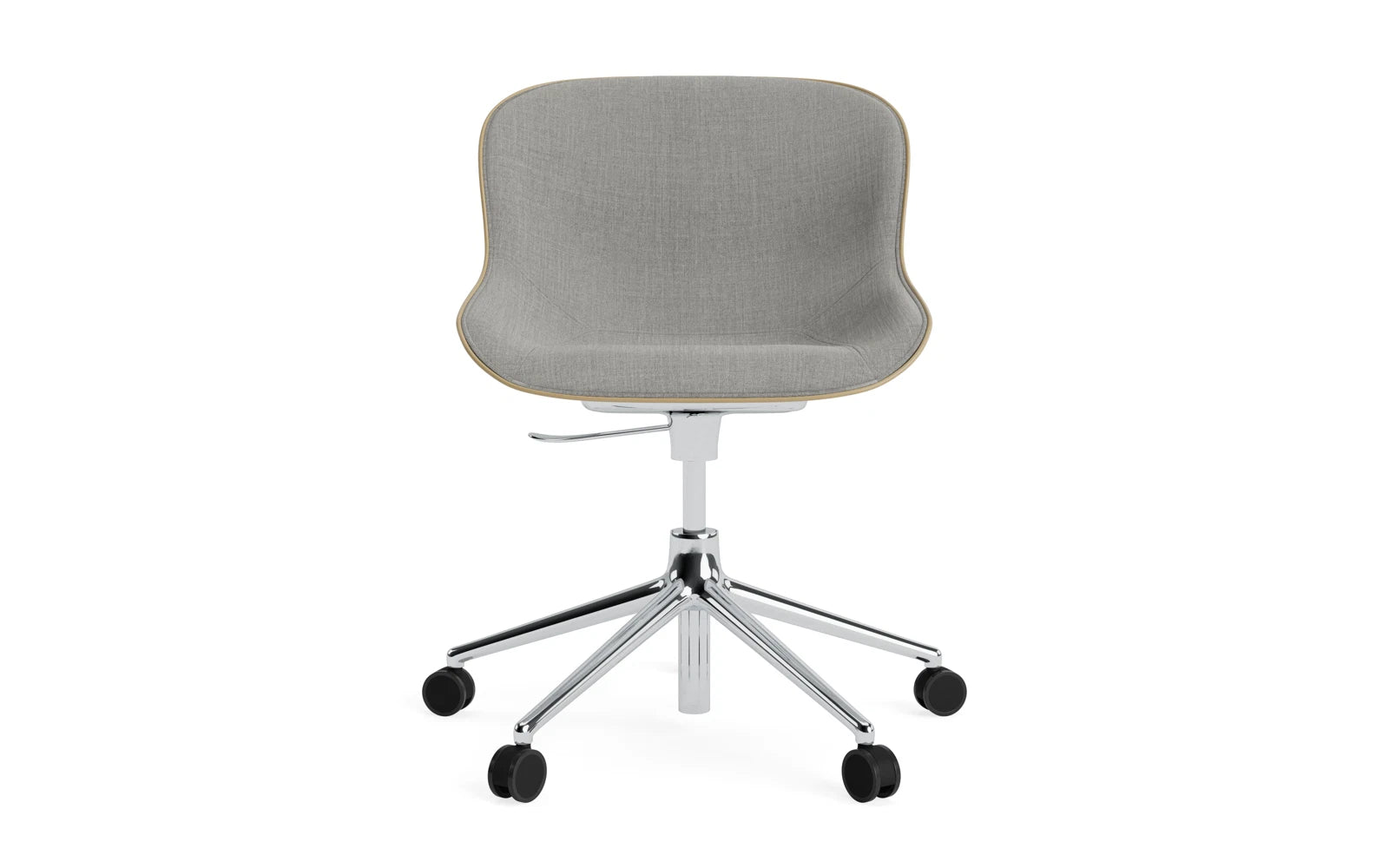 Entdecken Sie den Hyg Drehstuhl mit Rollen in Sand/Remix – ein eleganter Schalenstuhl von Normann Copenhagen, der Komfort und Funktionalität vereint.