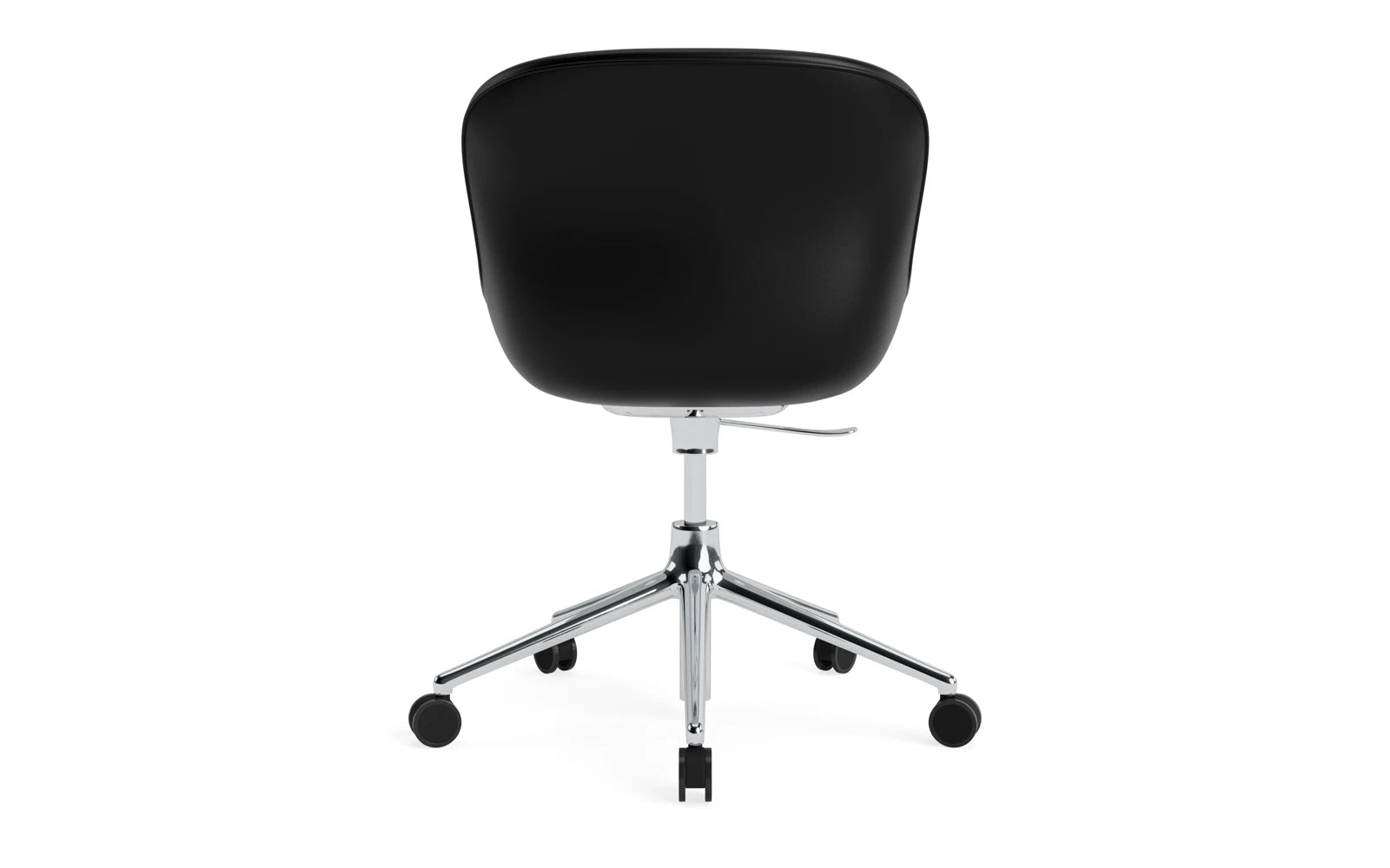 Moderner Hyg Drehstuhl mit Rollen, vollgepolstert in hochwertigem Ultra-Leder, perfekt für stilvolle Büros und Wohnräume.