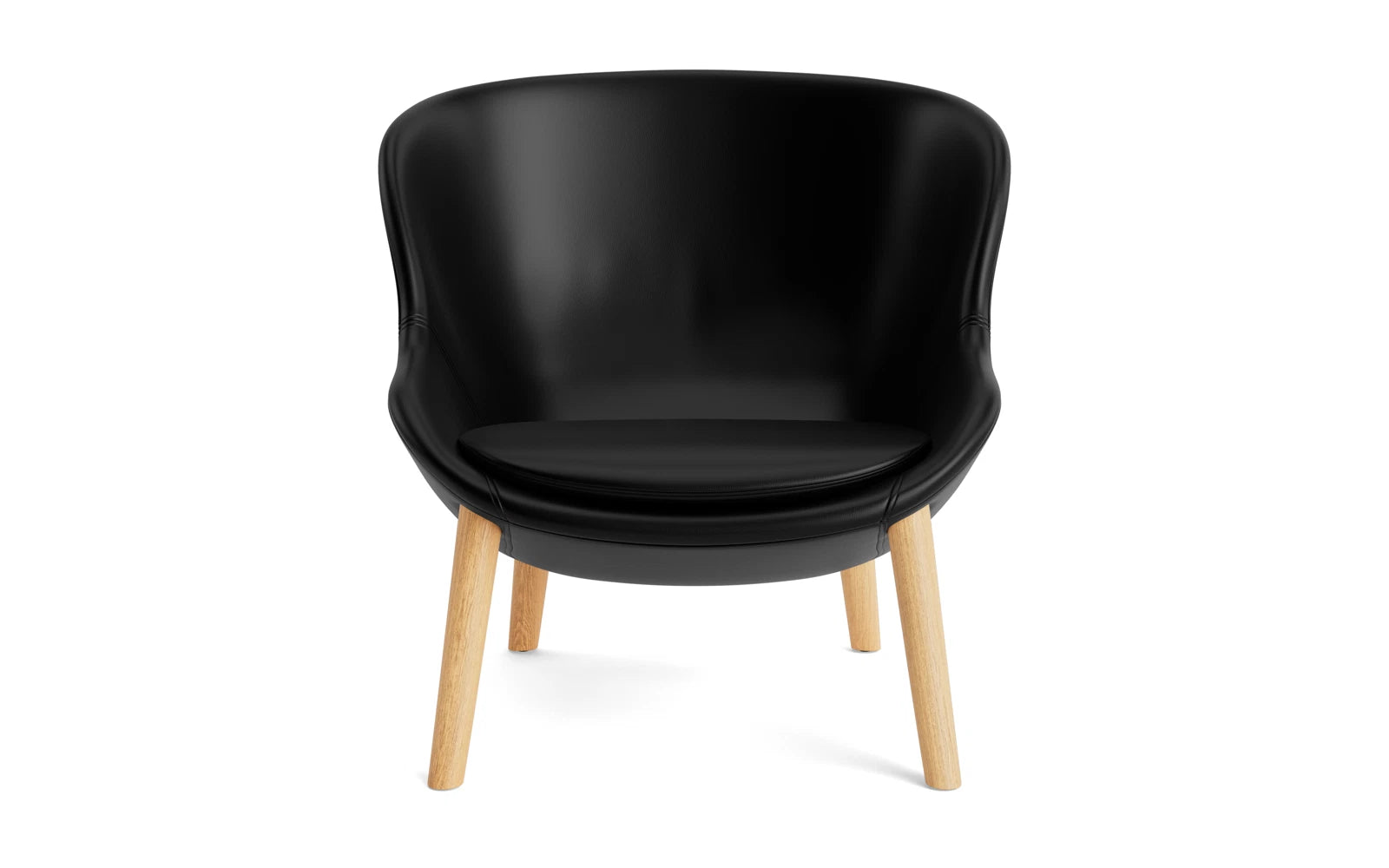 Eleganter Hyg Lounge-Sessel in Eiche mit feinem Ultra Leder, ideal für stilvolle Wohnräume und entspannte Momente.
