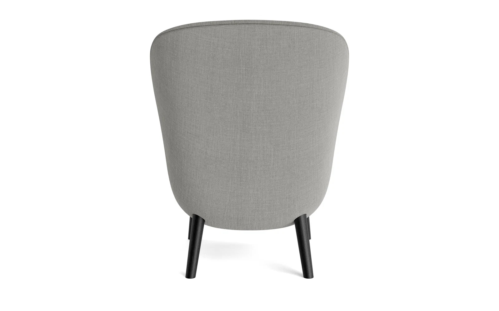 Eleganter Hyg Lounge-Sessel in edler hochschwarzer Eiche, gepolstert mit feinem Remix-Stoff für einladenden Komfort und zeitgemäße Ästhetik.