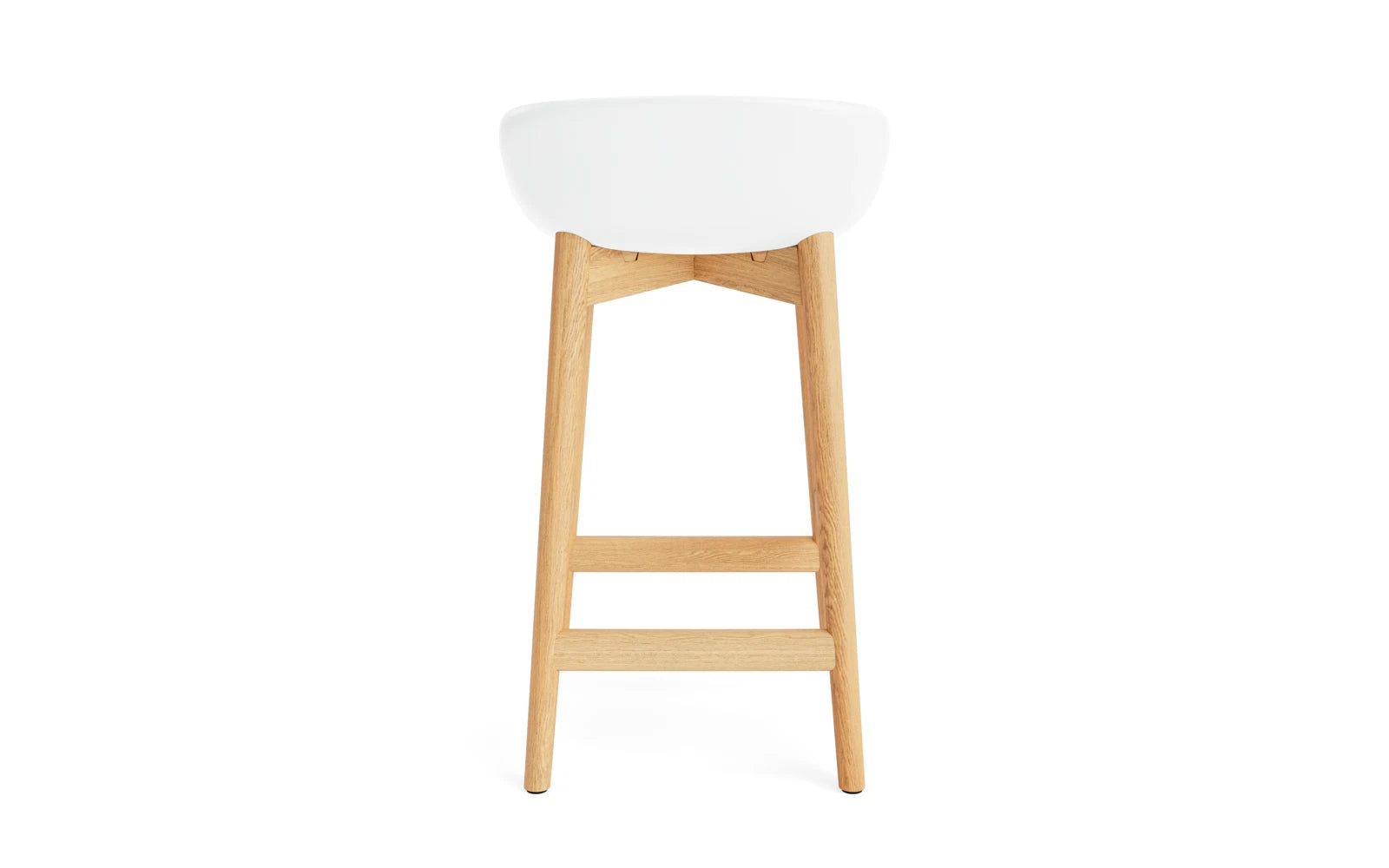 Moderner Hyg Barhocker mit 65 cm Sitzhöhe, stilvolles Design in Eiche Weiss/Ultra, ideal für gemütliche Bar- und Essbereich-Gestaltung.
