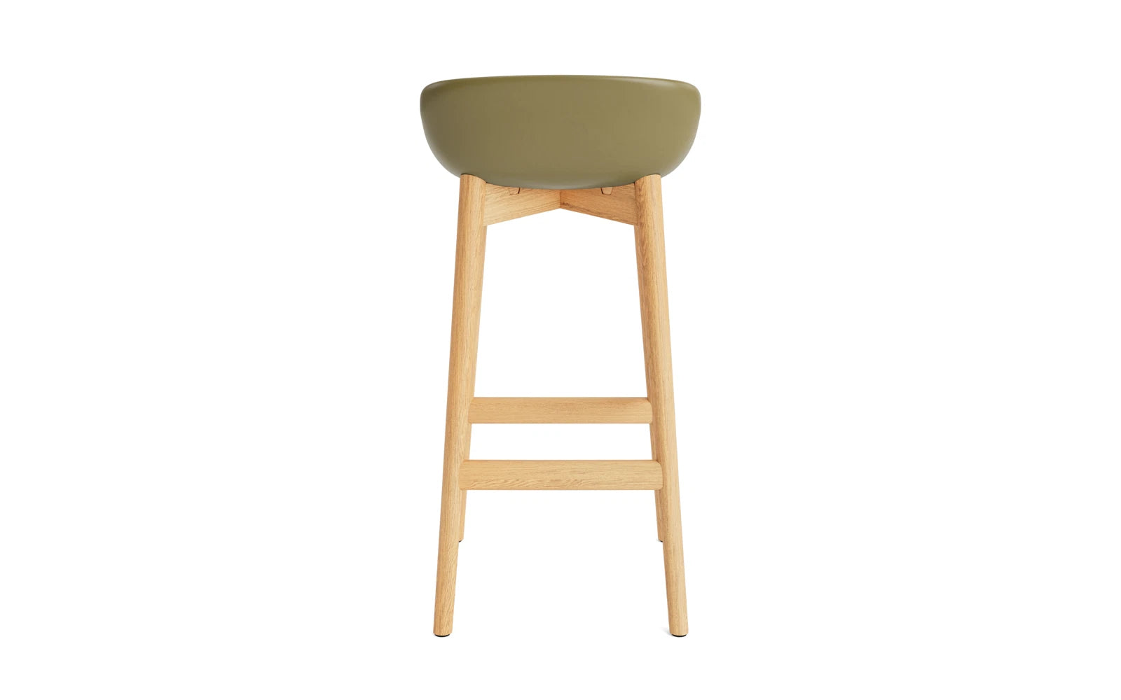 Moderner Hyg Barhocker in 75 cm Höhe, aus Eiche olive mit komfortabler Hallingdal-Polsterung, ideal für trendige Bars und Essbereiche.