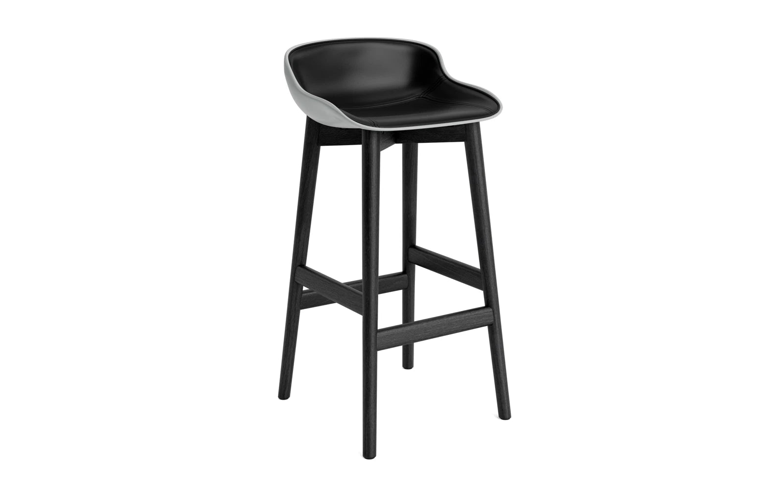 Hyg Barhocker 75 cm Polster Schwartze Eiche Grau/Ultra in Ultra 41599 präsentiert im Onlineshop von KAQTU Design AG. Barstuhl ist von Normann Copenhagen