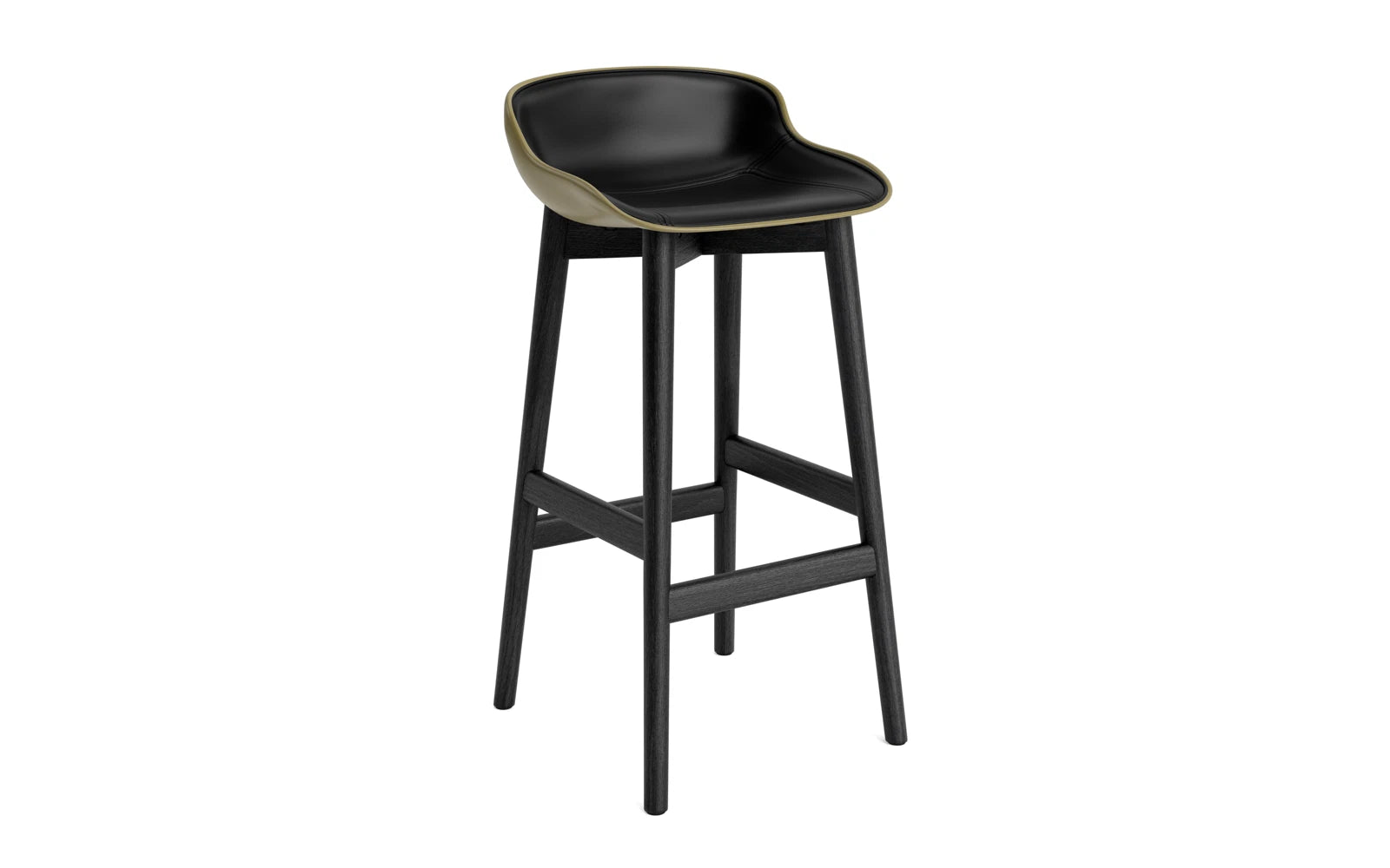 Hyg Barhocker 75 cm Polster Schwarze Eiche olive/Ultra in Ultra 41599 präsentiert im Onlineshop von KAQTU Design AG. Barstuhl ist von Normann Copenhagen