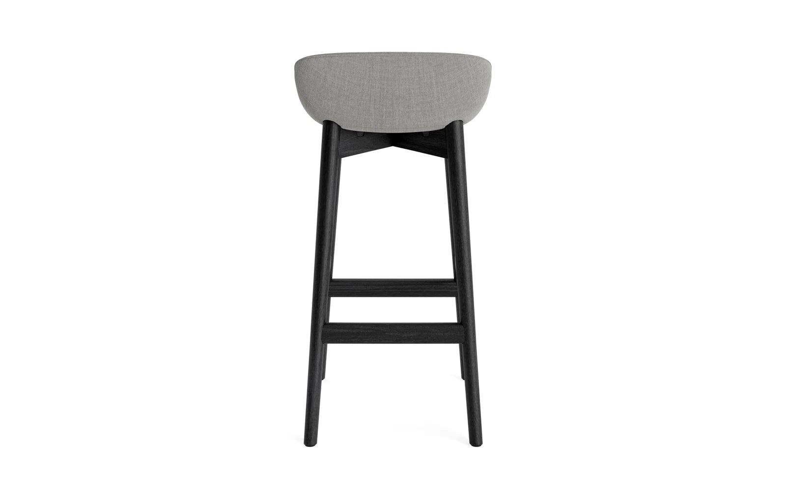 Entdecken Sie den Hyg Barhocker 75 cm von Normann Copenhagen – ein eleganter, gepolsterter Barstuhl aus schwarzer Eiche, ideal für moderne Interiors.