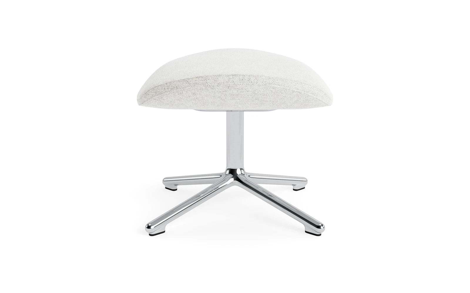 Eleganter Hyg Fusshocker aus Aluminium mit drehbarem Design, ideal für stilvolle Entspannung und modernes Wohnen.