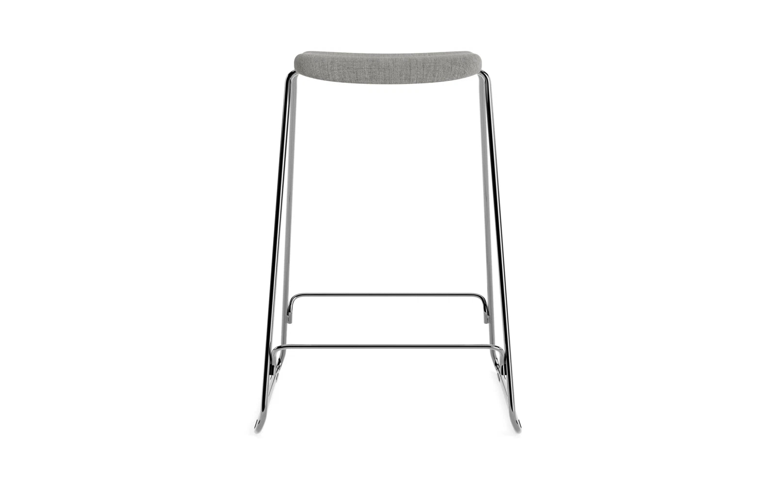 Entdecken Sie den eleganten Just Barhocker 65 cm von Normann Copenhagen – gepolstert und mit einem glänzenden Chromgestell, perfekt für Ihr Zuhause.