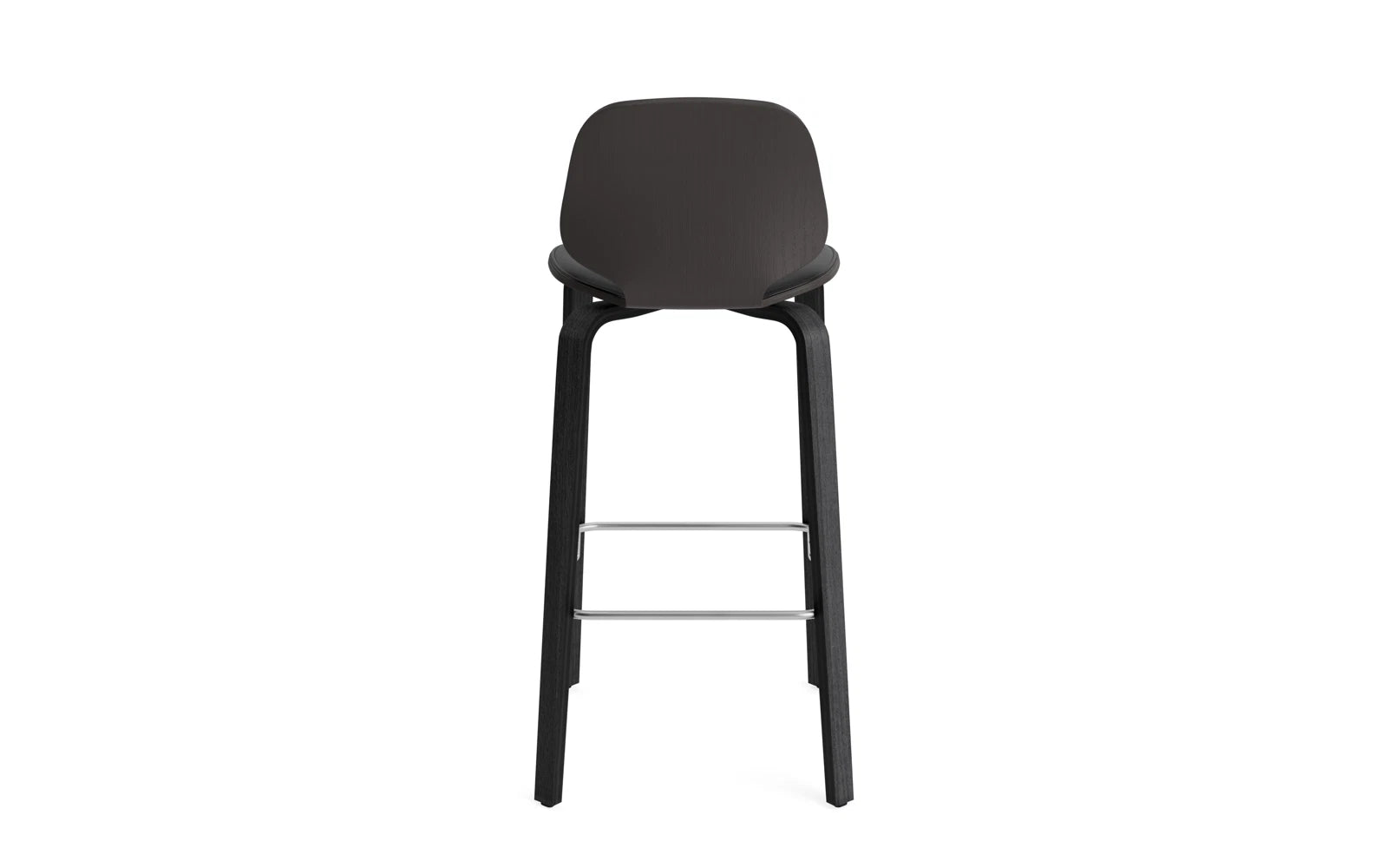 Eleganter My Chair Barhocker mit 75 cm Sitzhöhe, ausgestattet mit einem komfortablen Frontpolster aus schwarzem Ultra Leder – perfekt für stilvolle Einrichtung.