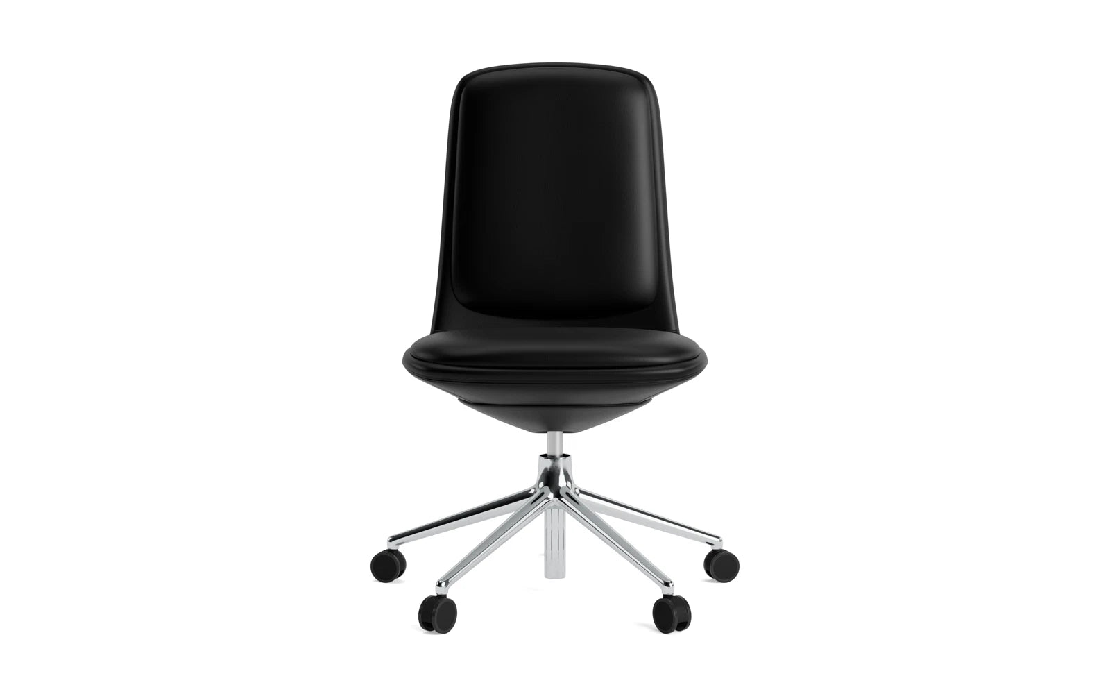 Entdecken Sie den Off Chair niedrig 5W Gaslift Aluminium mit Kissen Ultra von Normann Copenhagen – der ideale Bürostuhl für modernes Arbeiten, vereint Stil und Komfort.